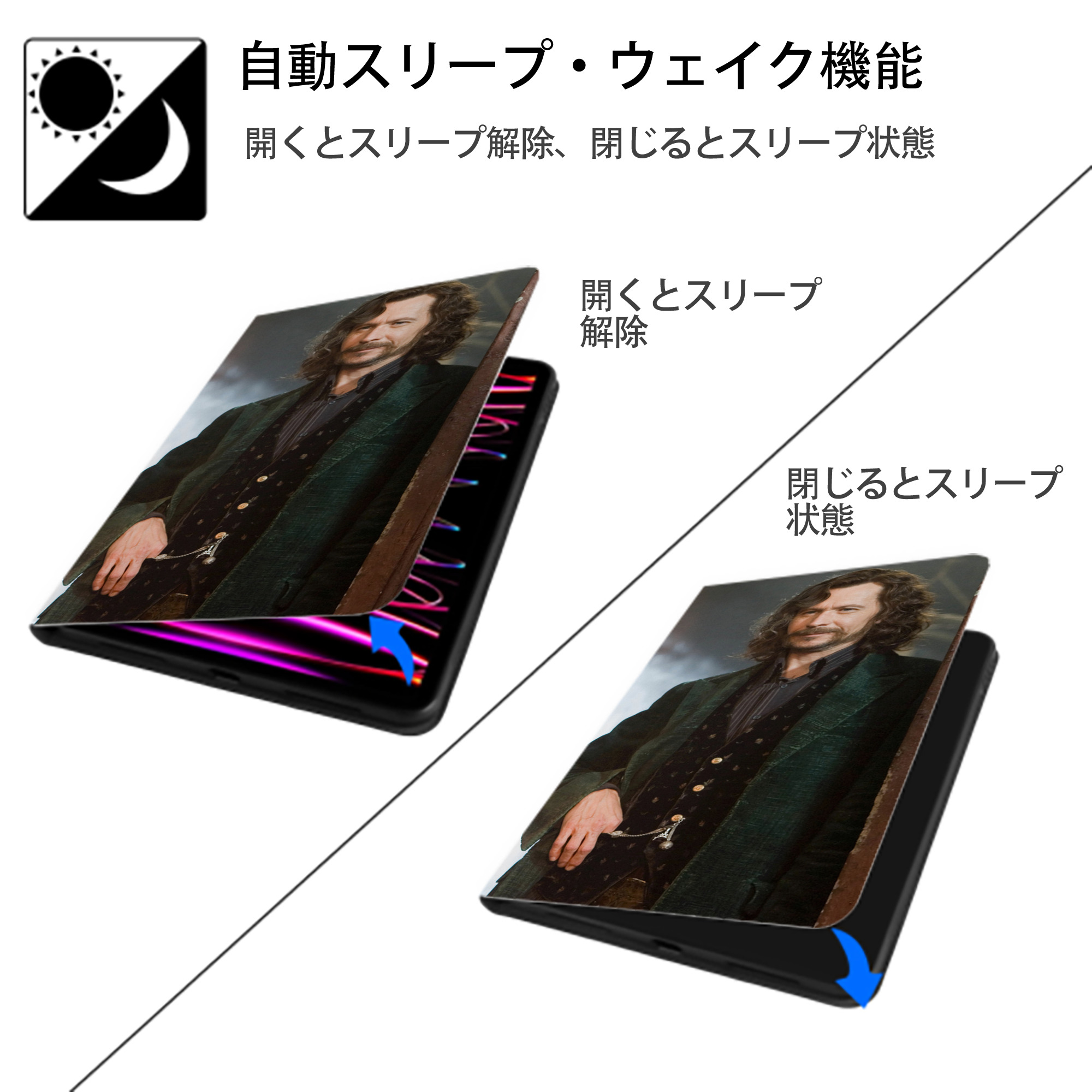 Harry Potter ハリー・ポッターシリーズ IPad ケース ブック型 PUレザー TPU 耐衝撃 軽量 薄型 ペン収納なし 全面保護 IPad 各モデル対応