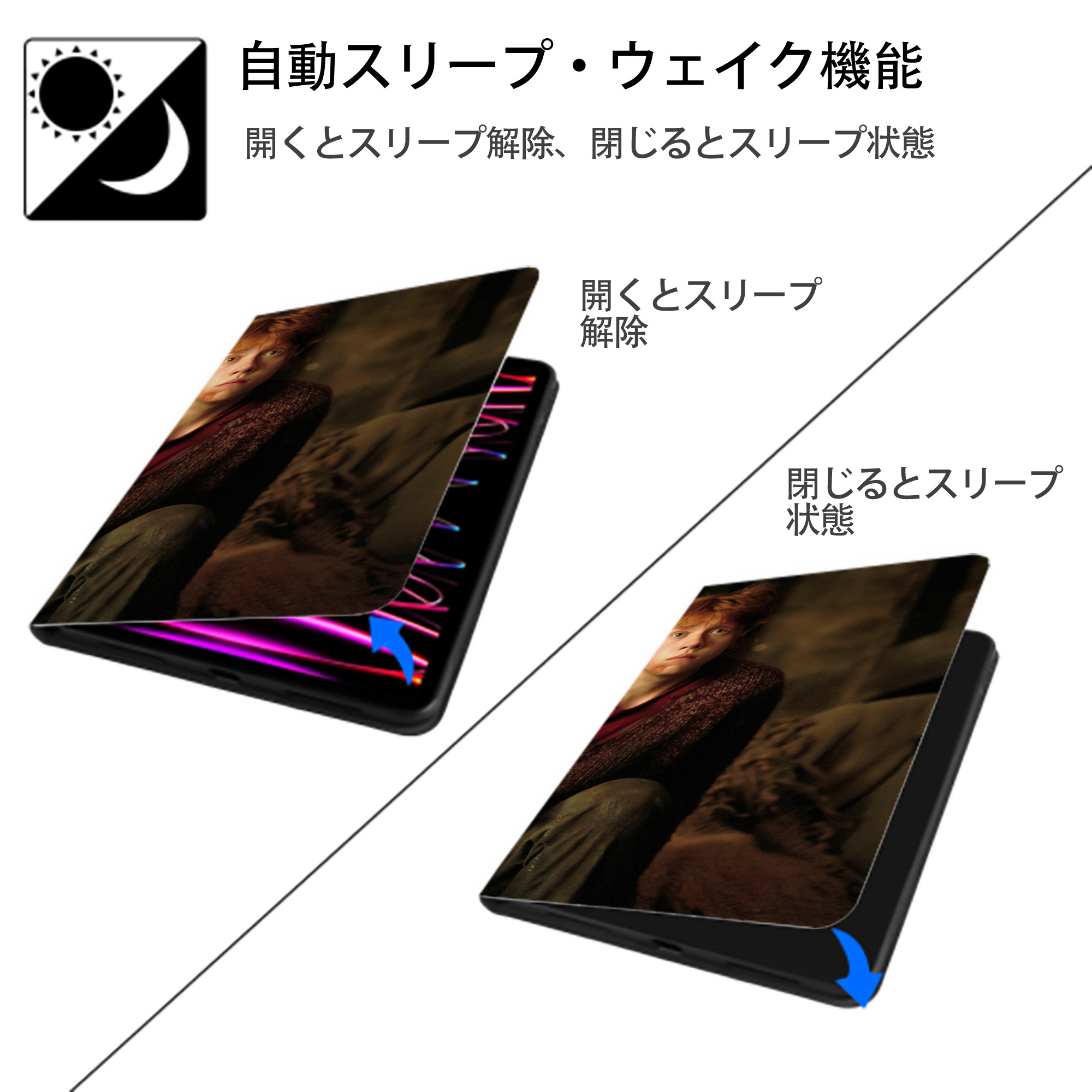 Harry Potter ハリー・ポッターシリーズ IPad ケース ブック型 PUレザー TPU 耐衝撃 軽量 薄型 ペン収納なし 全面保護 IPad 各モデル対応
