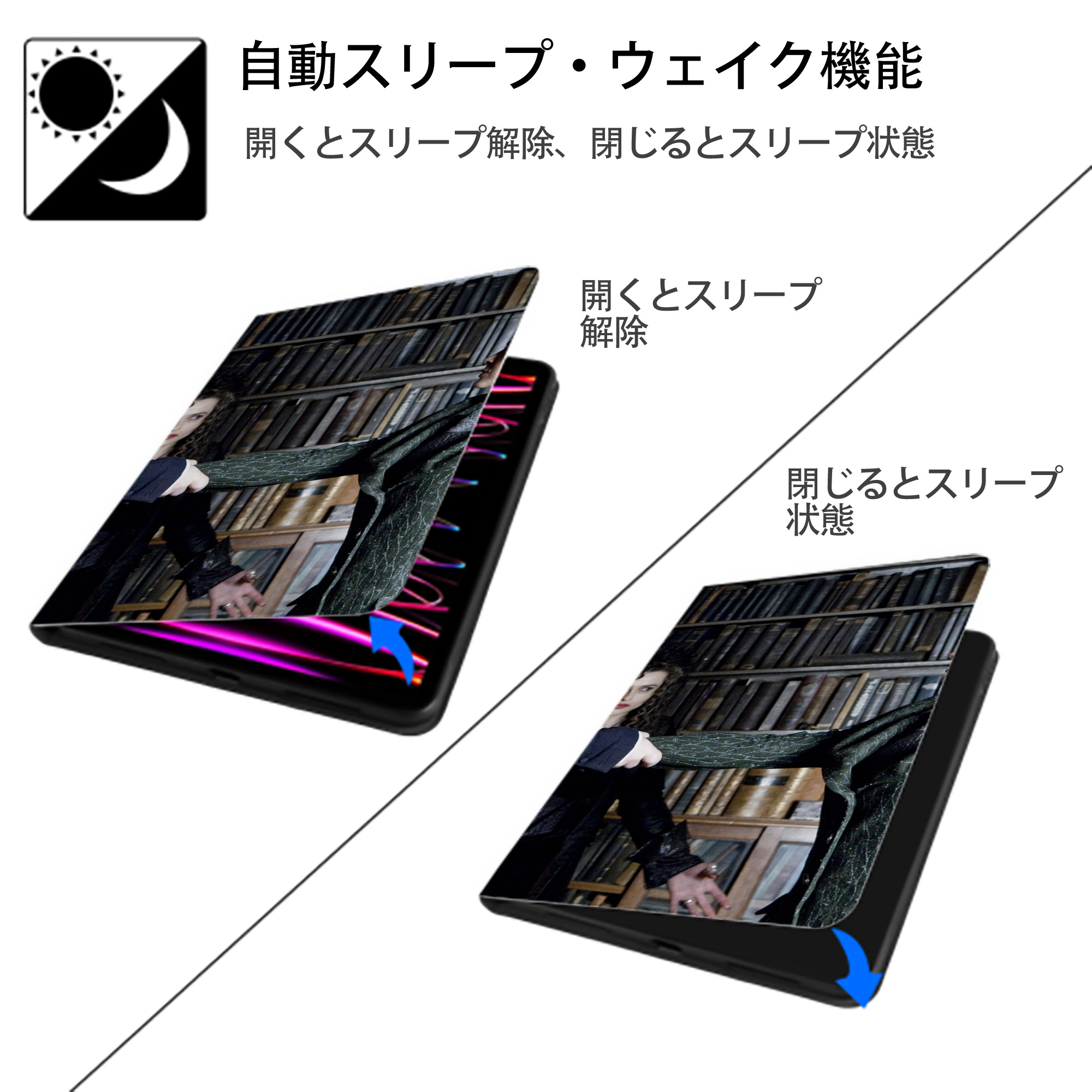 Harry Potter ハリー・ポッターシリーズ IPad ケース ブック型 PUレザー TPU 耐衝撃 軽量 薄型 ペン収納なし 全面保護 IPad 各モデル対応