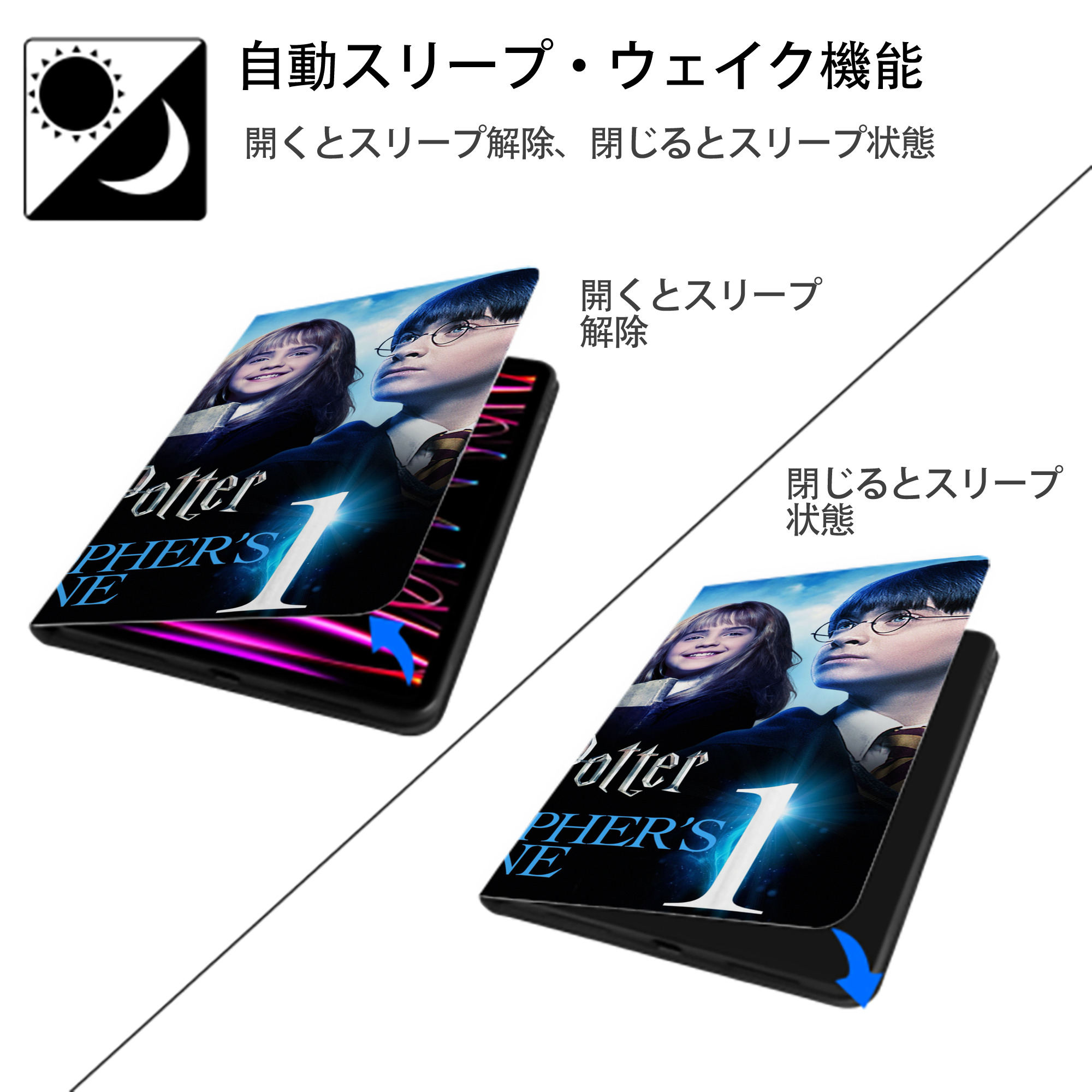 Harry Potter ハリー・ポッターシリーズ IPad ケース ブック型 PUレザー TPU 耐衝撃 軽量 薄型 ペン収納なし 全面保護 IPad 各モデル対応