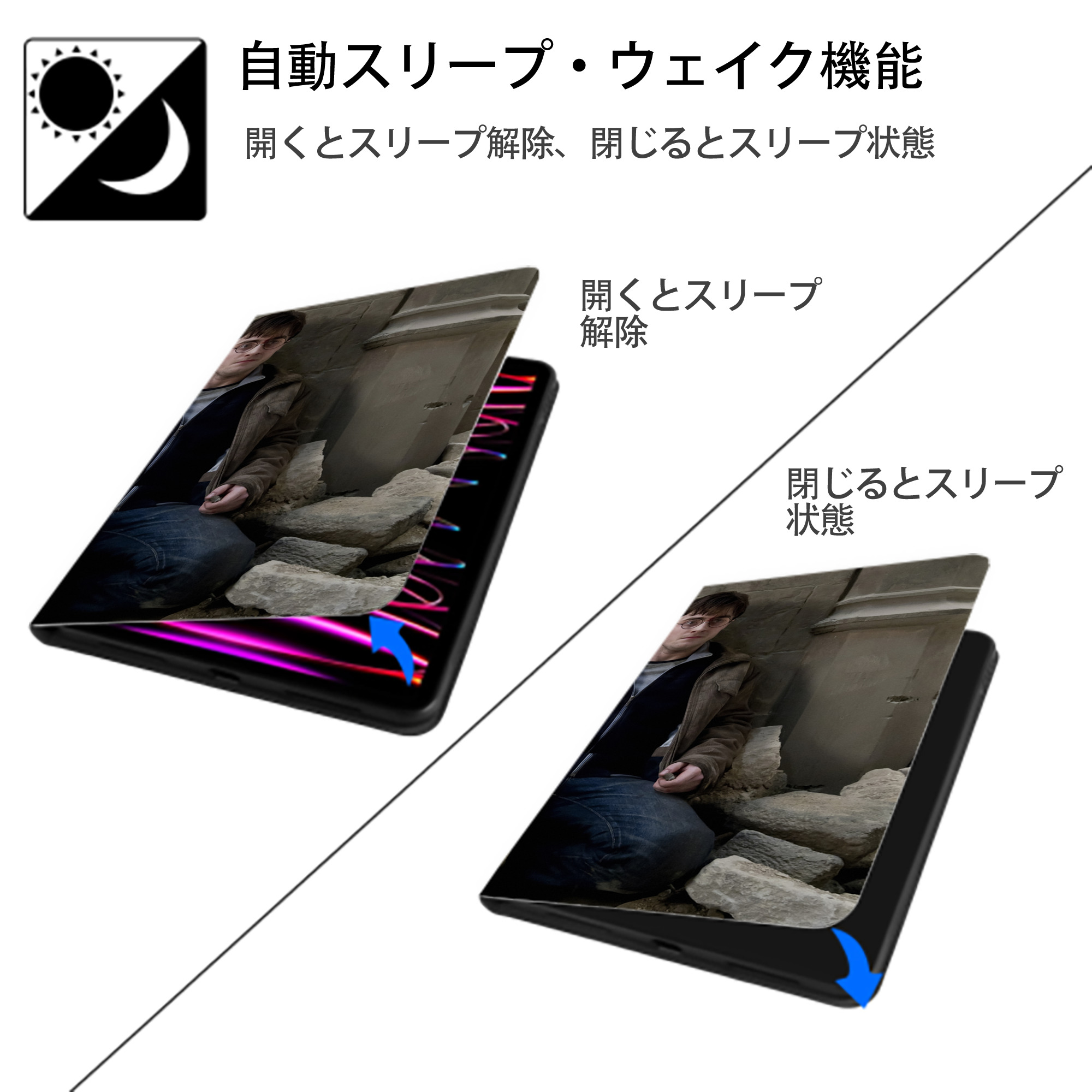 Harry Potter ハリー・ポッターシリーズ IPad ケース ブック型 PUレザー TPU 耐衝撃 軽量 薄型 ペン収納なし 全面保護 IPad 各モデル対応