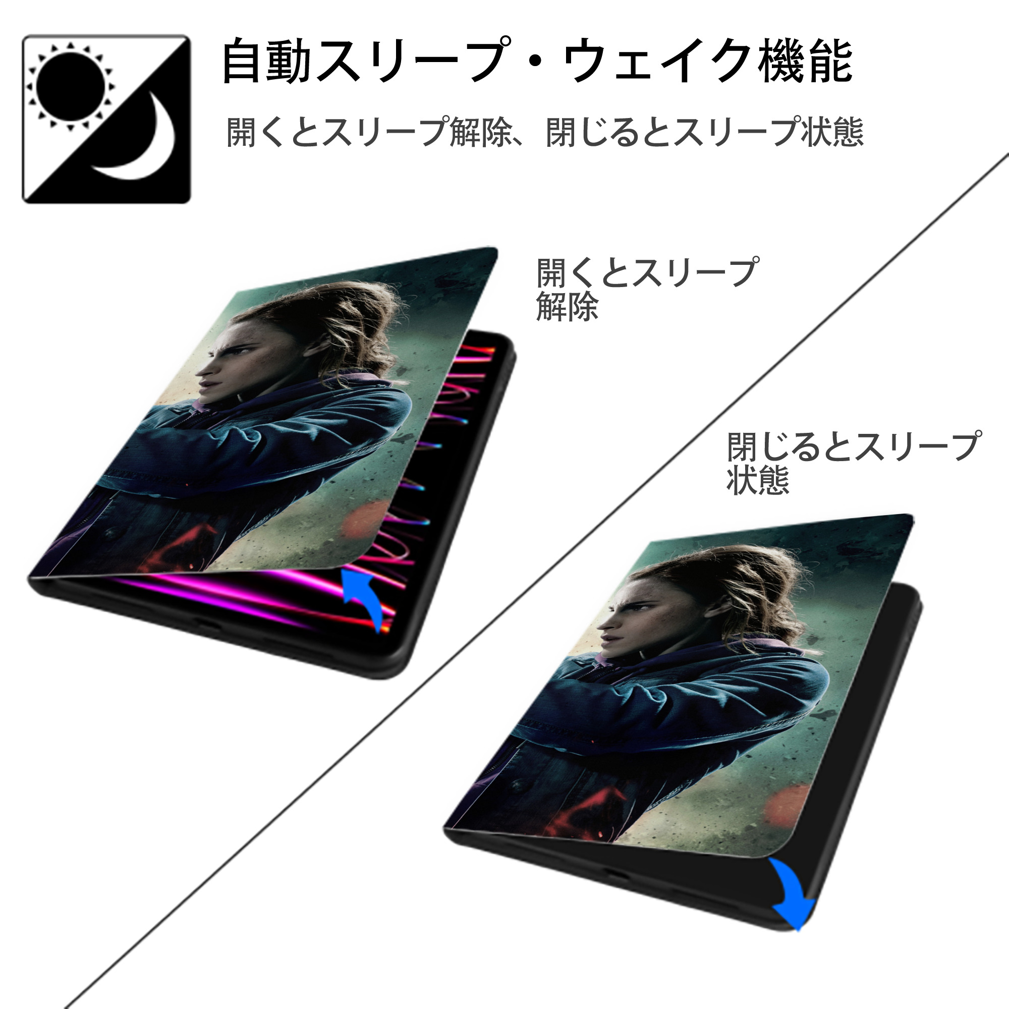 Harry Potter ハリー・ポッターシリーズ IPad ケース ブック型 PUレザー TPU 耐衝撃 軽量 薄型 ペン収納なし 全面保護 IPad 各モデル対応