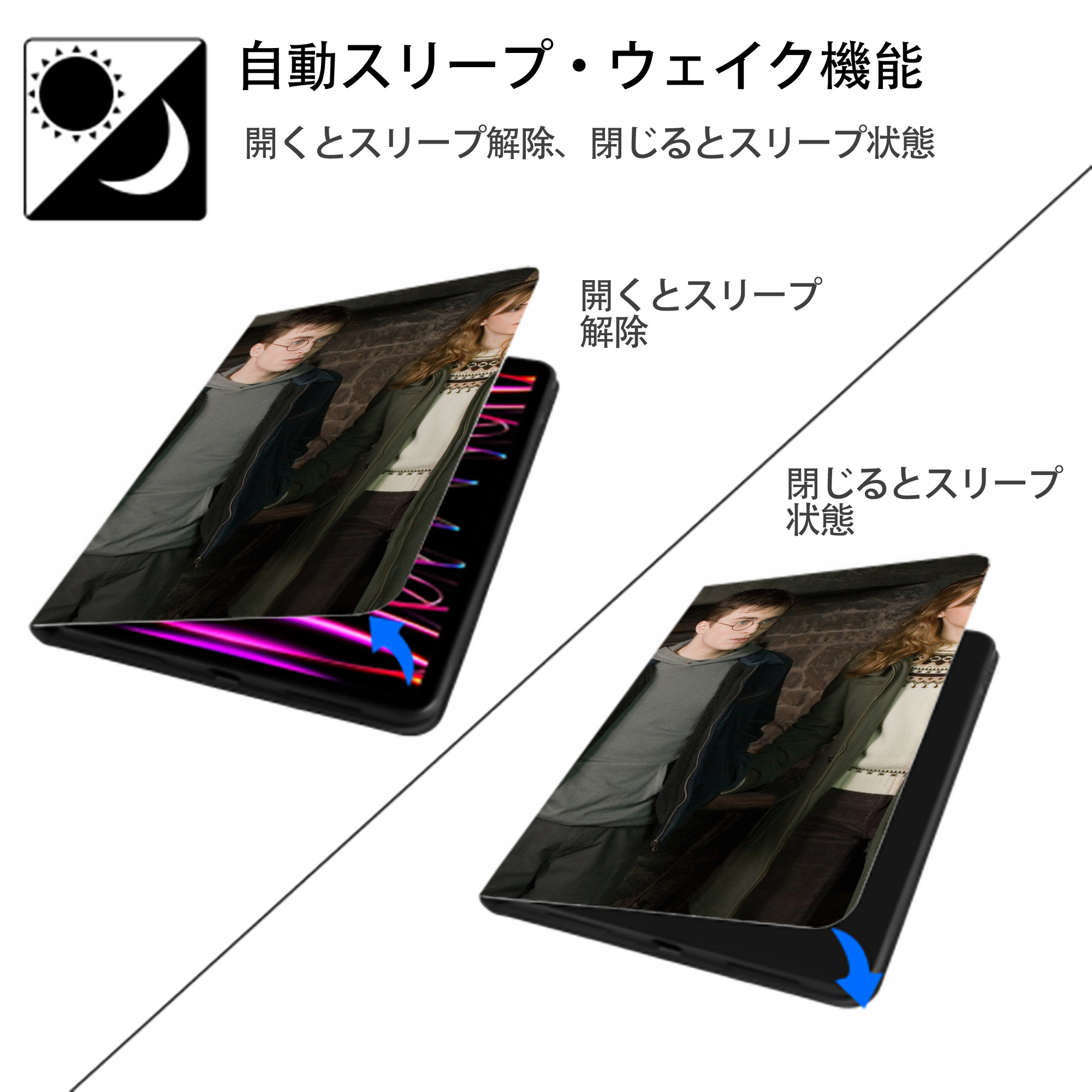 Harry Potter ハリー・ポッターシリーズ IPad ケース ブック型 PUレザー TPU 耐衝撃 軽量 薄型 ペン収納なし 全面保護 IPad 各モデル対応
