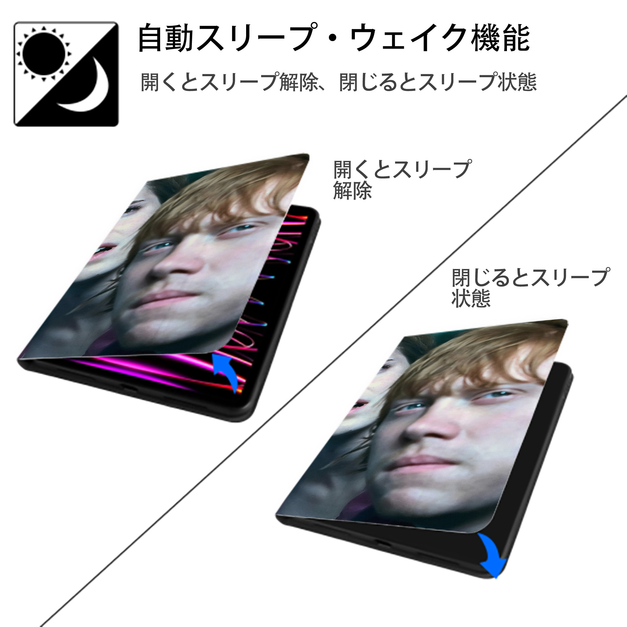 Harry Potter ハリー・ポッターシリーズ IPad ケース ブック型 PUレザー TPU 耐衝撃 軽量 薄型 ペン収納なし 全面保護 IPad 各モデル対応