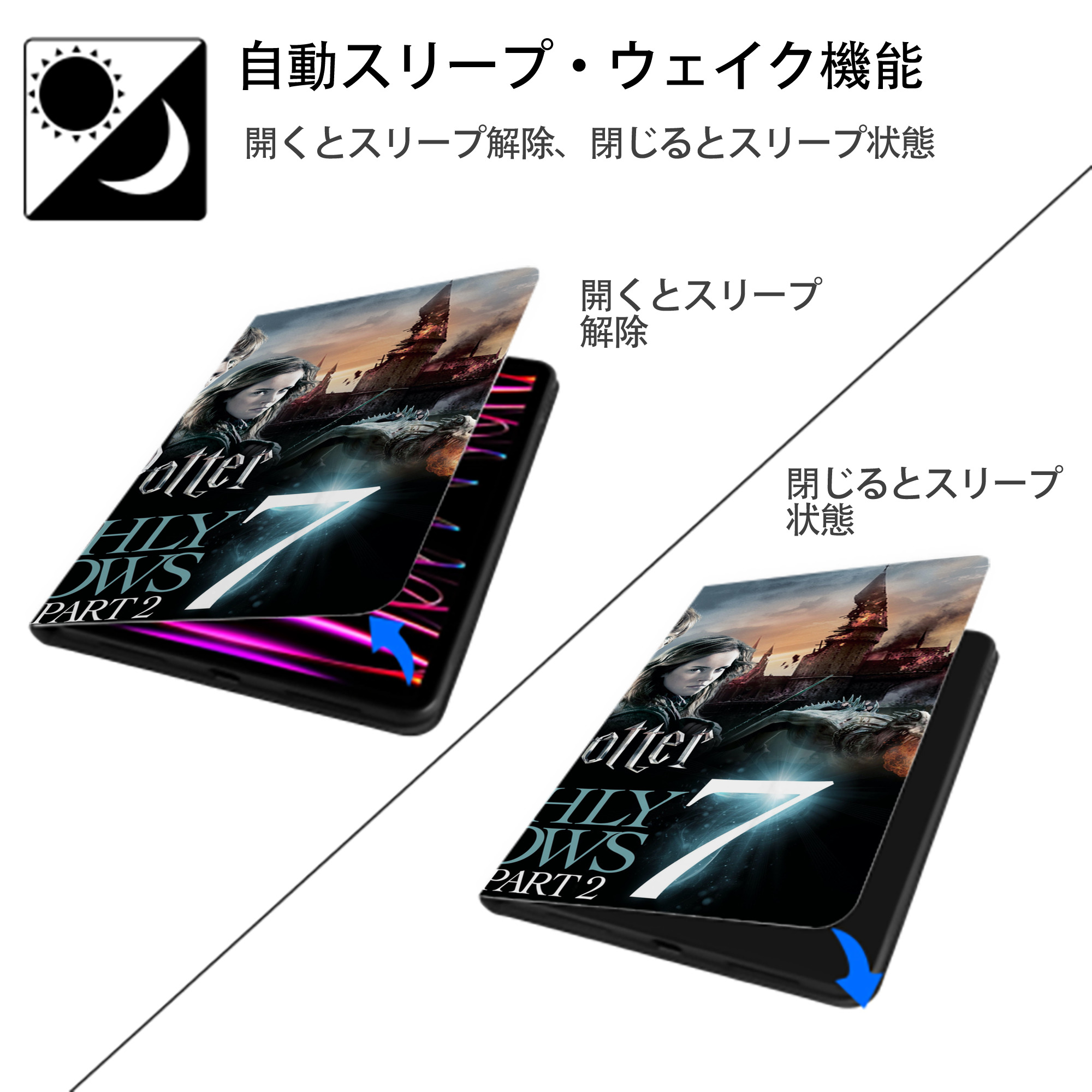 Harry Potter ハリー・ポッターシリーズ IPad ケース ブック型 PUレザー TPU 耐衝撃 軽量 薄型 ペン収納なし 全面保護 IPad 各モデル対応