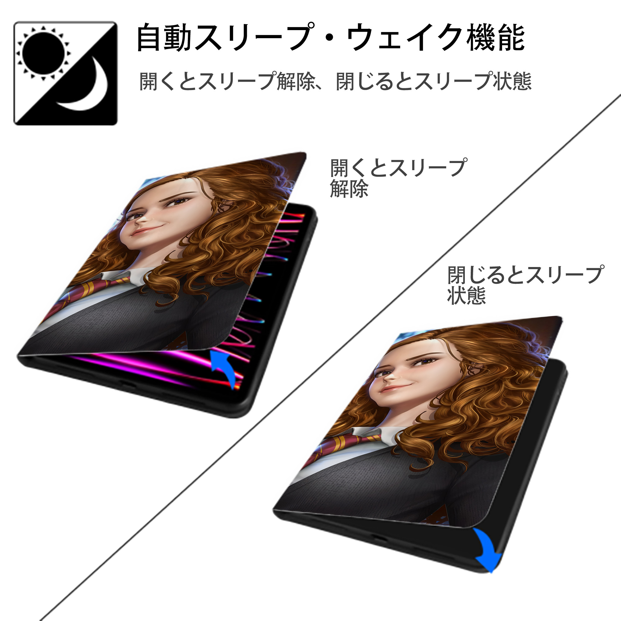 Harry Potter ハリー・ポッターシリーズ IPad ケース ブック型 PUレザー TPU 耐衝撃 軽量 薄型 ペン収納なし 全面保護 IPad 各モデル対応
