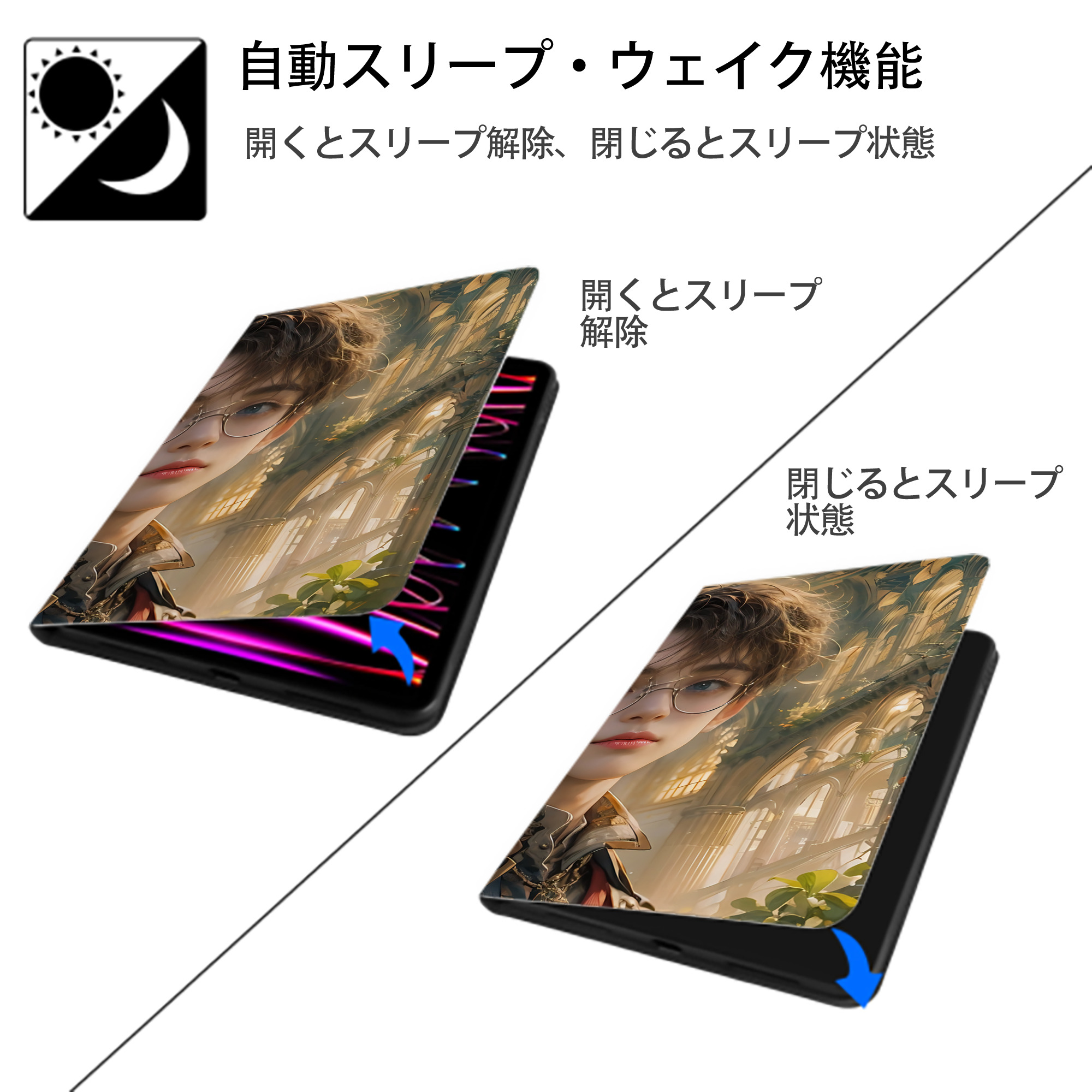 Harry Potter ハリー・ポッターシリーズ IPad ケース ブック型 PUレザー TPU 耐衝撃 軽量 薄型 ペン収納なし 全面保護 IPad 各モデル対応