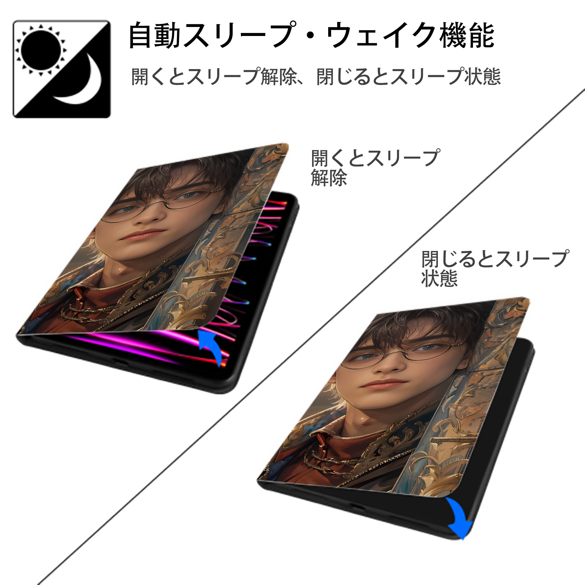 Harry Potter ハリー・ポッターシリーズ IPad ケース ブック型 PUレザー TPU 耐衝撃 軽量 薄型 ペン収納なし 全面保護 IPad 各モデル対応