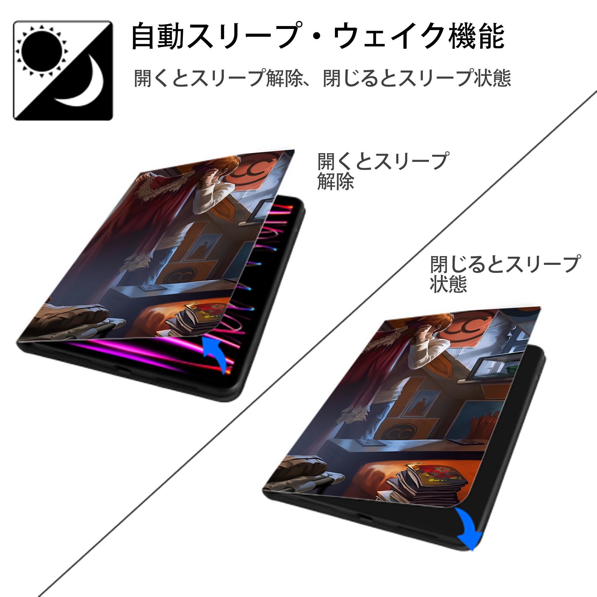 Harry Potter ハリー・ポッターシリーズ IPad ケース ブック型 PUレザー TPU 耐衝撃 軽量 薄型 ペン収納なし 全面保護 IPad 各モデル対応