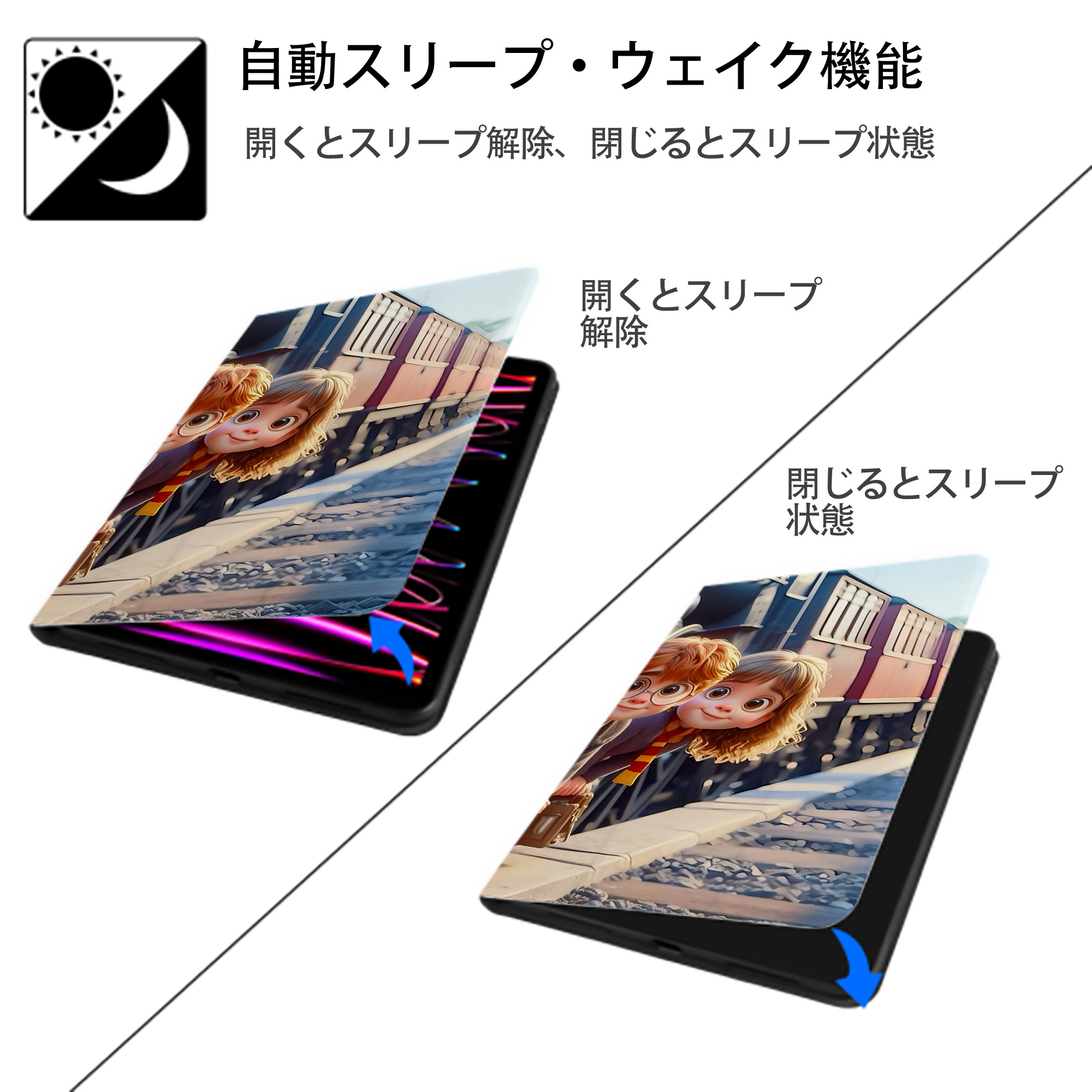 Harry Potter ハリー・ポッターシリーズ IPad ケース ブック型 PUレザー TPU 耐衝撃 軽量 薄型 ペン収納なし 全面保護 IPad 各モデル対応