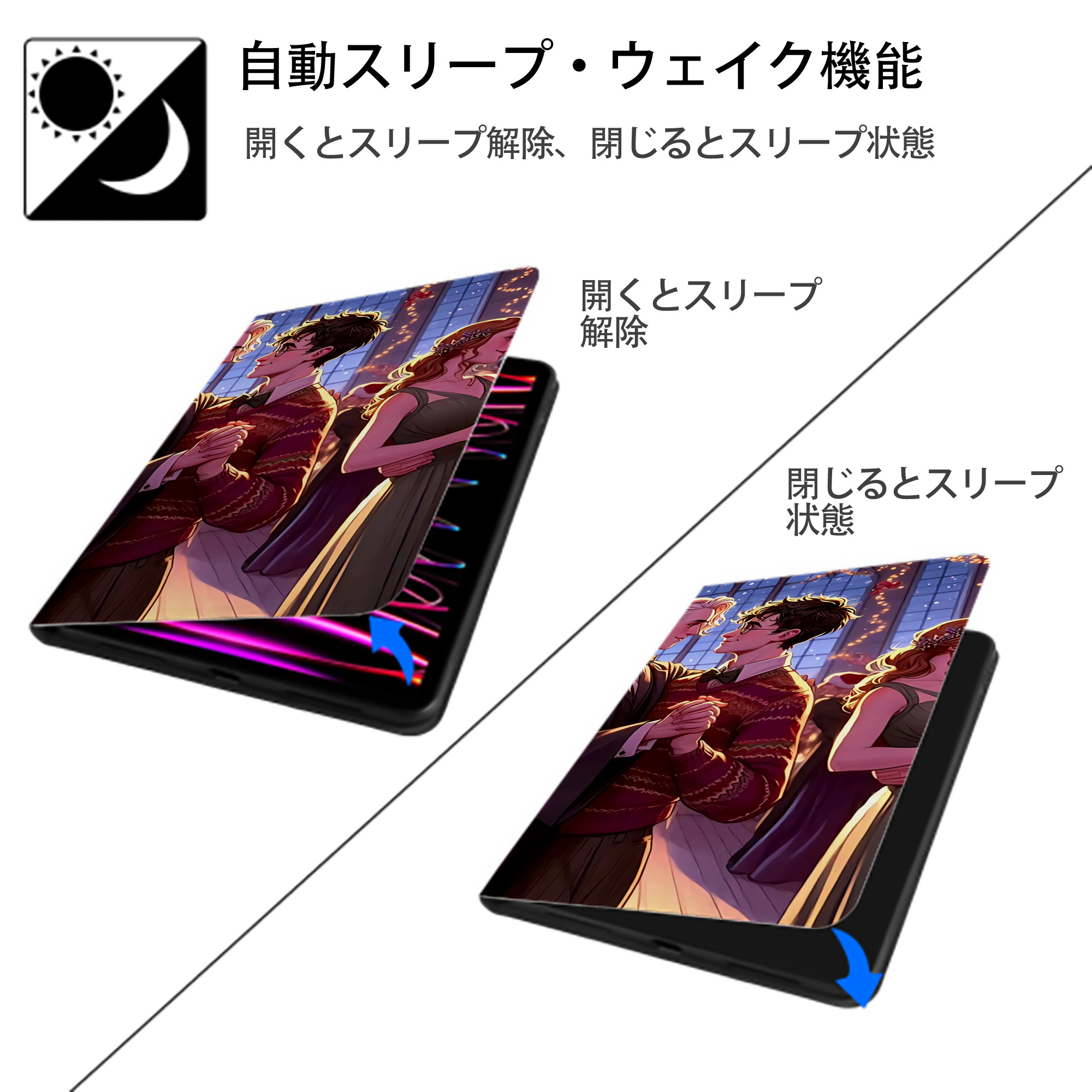 Harry Potter ハリー・ポッターシリーズ IPad ケース ブック型 PUレザー TPU 耐衝撃 軽量 薄型 ペン収納なし 全面保護 IPad 各モデル対応