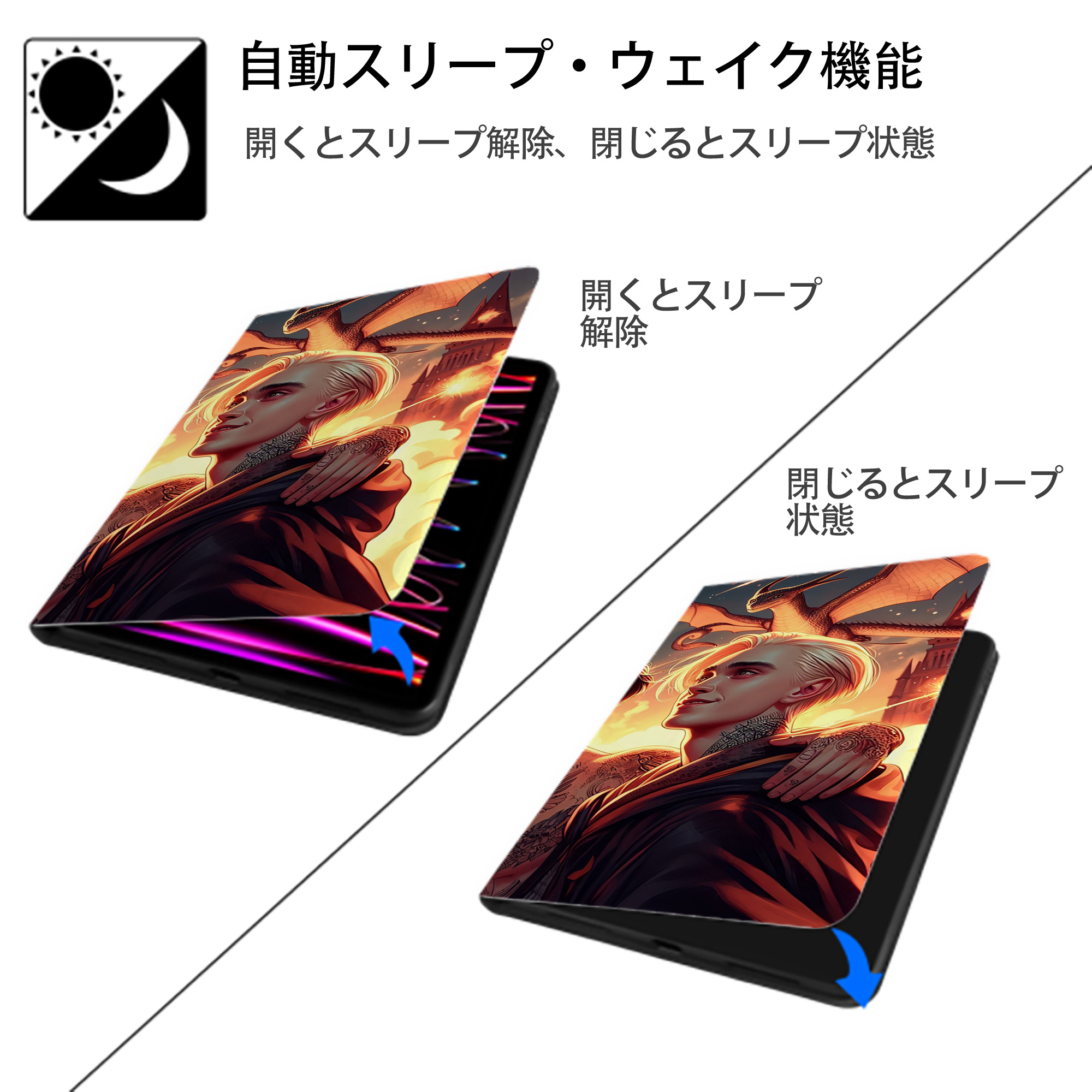 Harry Potter ハリー・ポッターシリーズ IPad ケース ブック型 PUレザー TPU 耐衝撃 軽量 薄型 ペン収納なし 全面保護 IPad 各モデル対応
