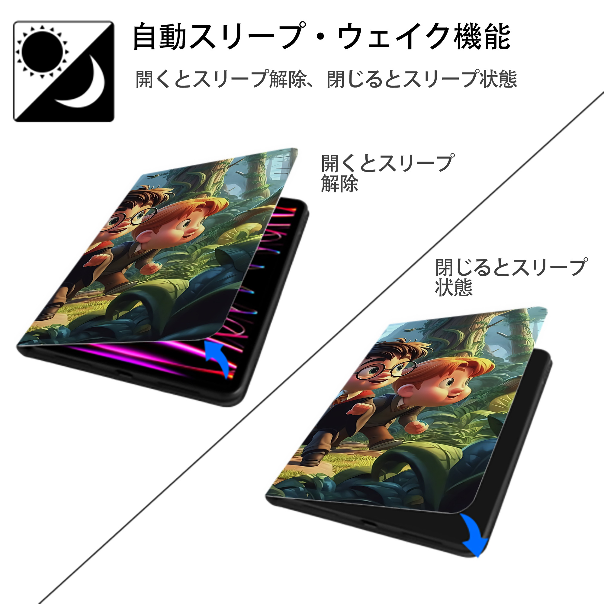 Harry Potter ハリー・ポッターシリーズ IPad ケース ブック型 PUレザー TPU 耐衝撃 軽量 薄型 ペン収納なし 全面保護 IPad 各モデル対応