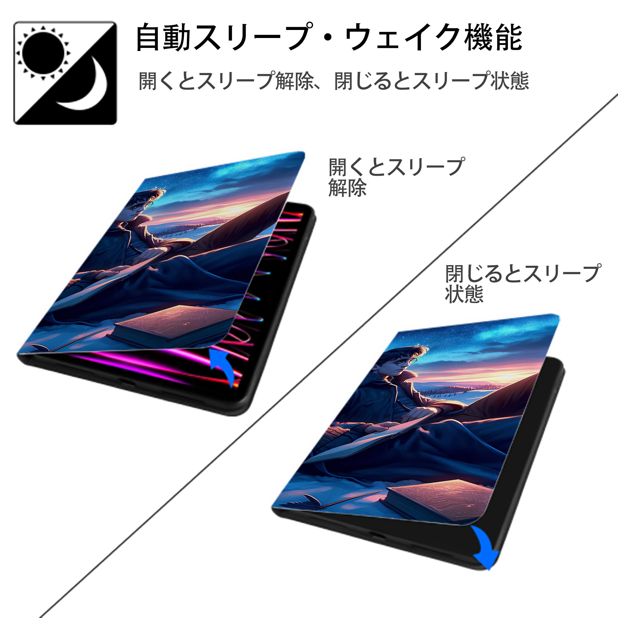 Harry Potter ハリー・ポッターシリーズ IPad ケース ブック型 PUレザー TPU 耐衝撃 軽量 薄型 ペン収納なし 全面保護 IPad 各モデル対応
