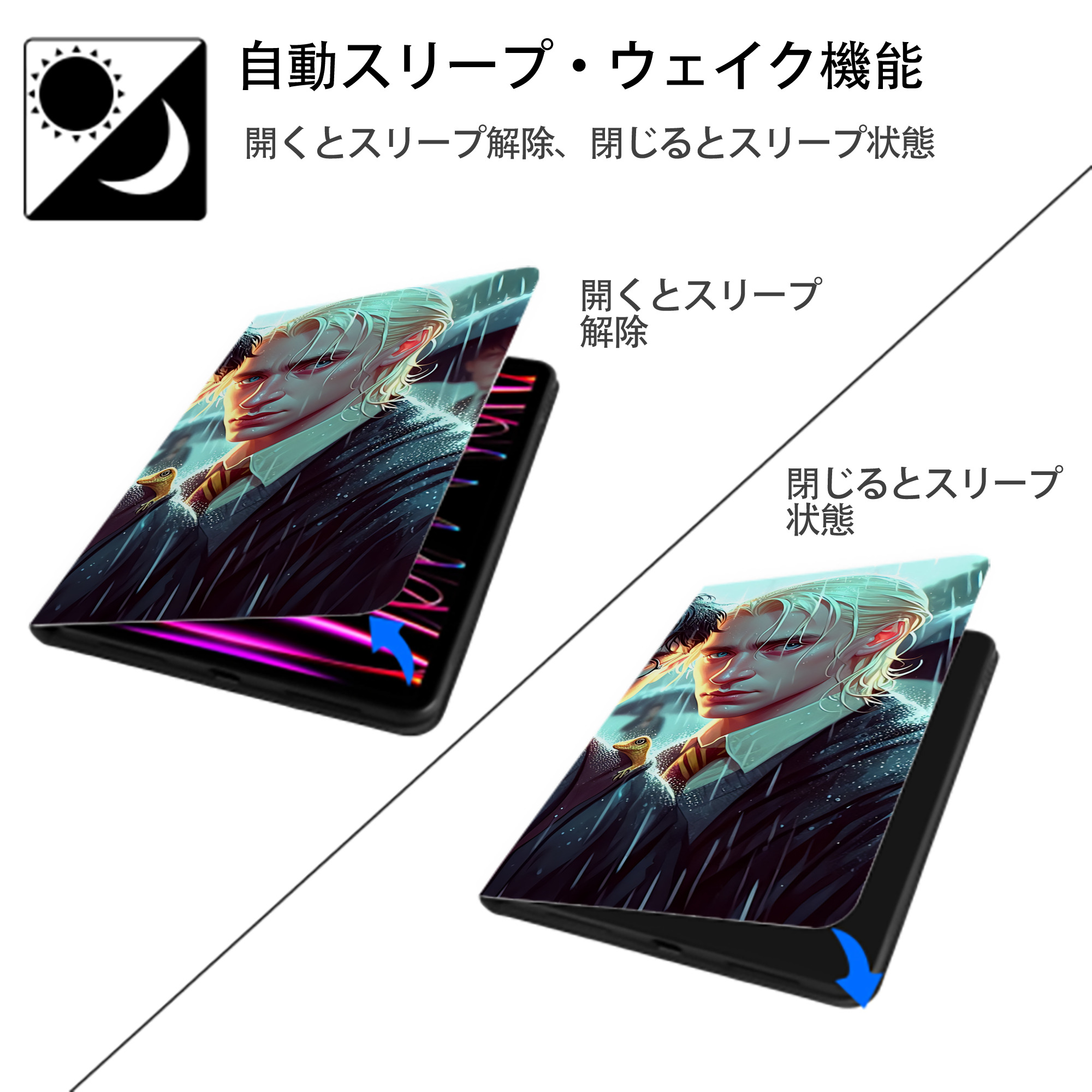 Harry Potter ハリー・ポッターシリーズ IPad ケース ブック型 PUレザー TPU 耐衝撃 軽量 薄型 ペン収納なし 全面保護 IPad 各モデル対応