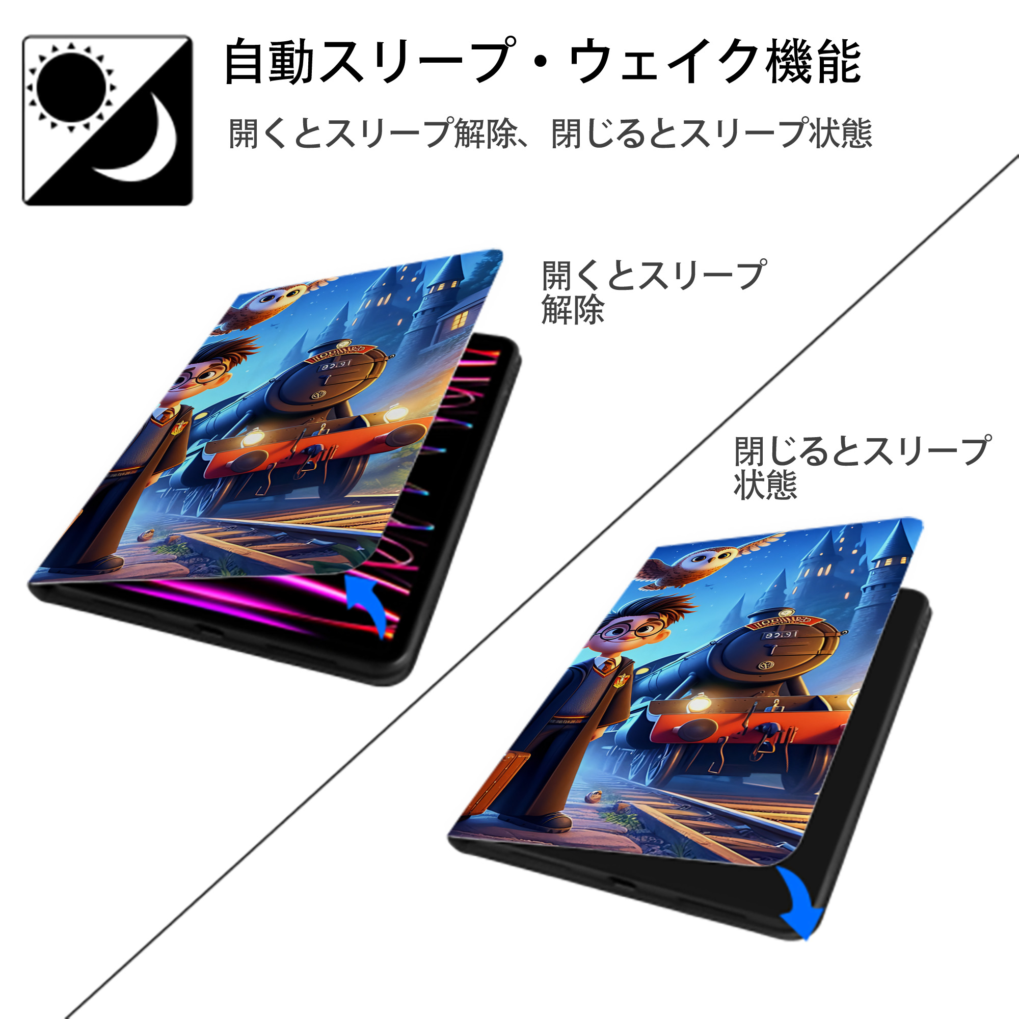 Harry Potter ハリー・ポッターシリーズ IPad ケース ブック型 PUレザー TPU 耐衝撃 軽量 薄型 ペン収納なし 全面保護 IPad 各モデル対応
