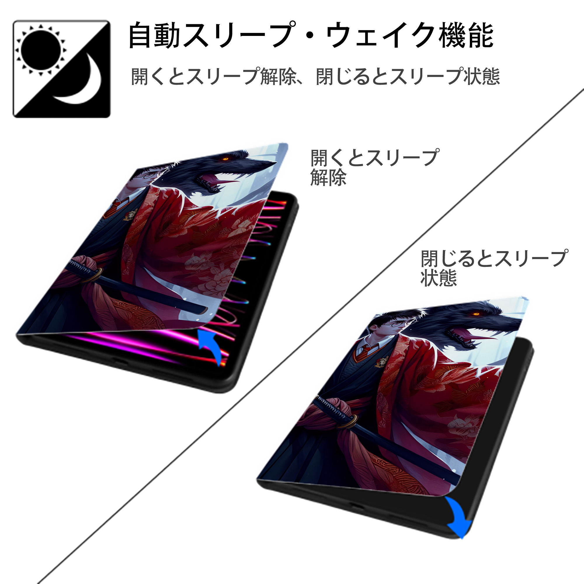 Harry Potter ハリー・ポッターシリーズ IPad ケース ブック型 PUレザー TPU 耐衝撃 軽量 薄型 ペン収納なし 全面保護 IPad 各モデル対応