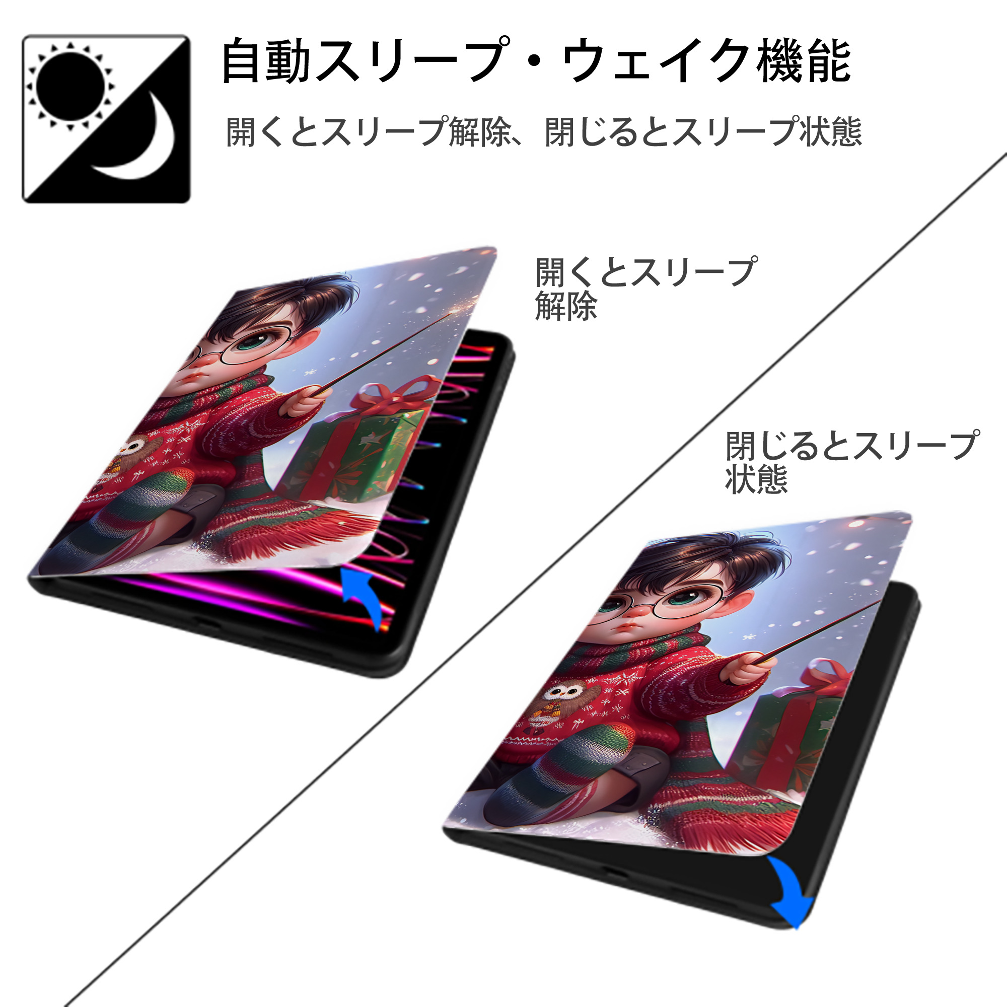 Harry Potter ハリー・ポッターシリーズ IPad ケース ブック型 PUレザー TPU 耐衝撃 軽量 薄型 ペン収納なし 全面保護 IPad 各モデル対応