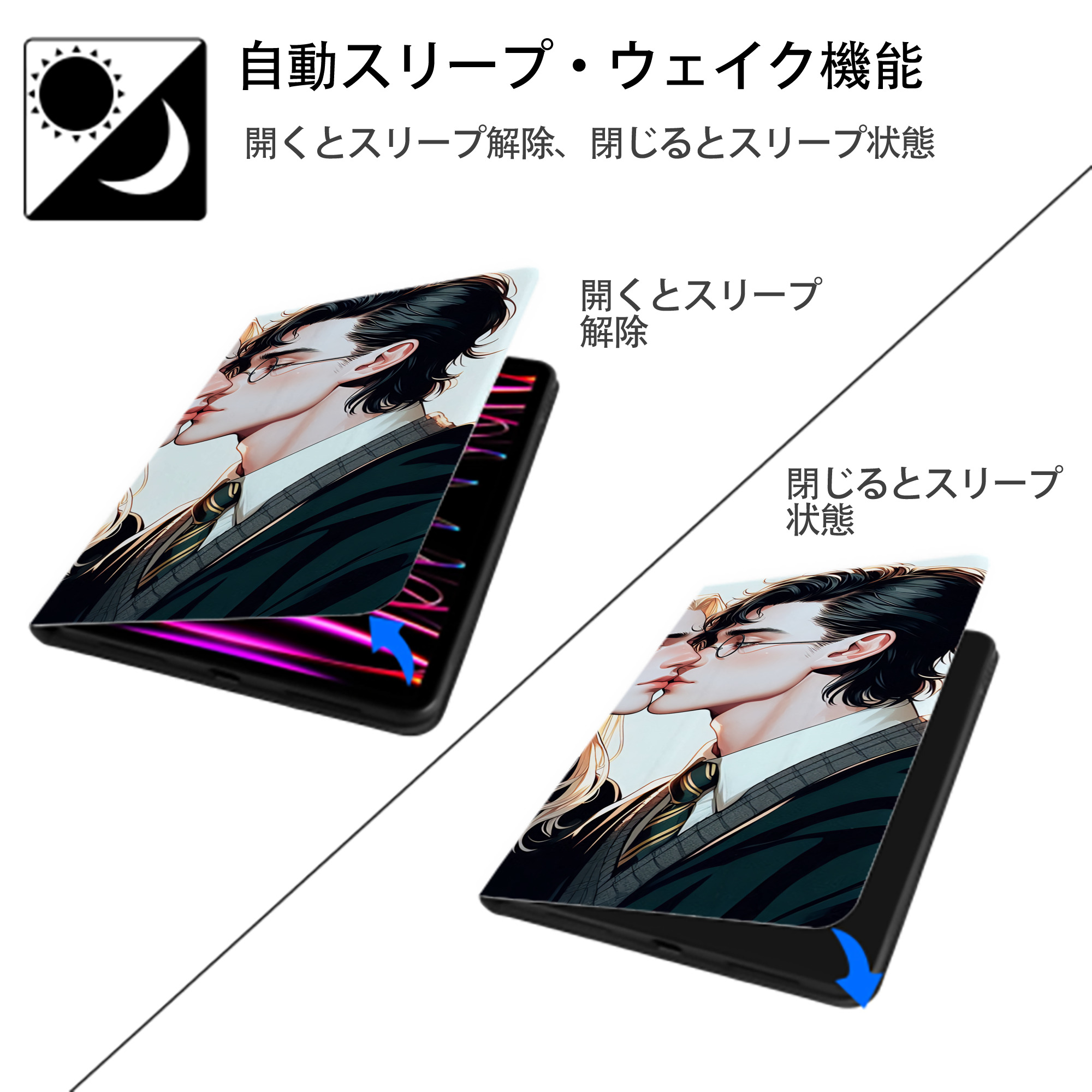 Harry Potter ハリー・ポッターシリーズ IPad ケース ブック型 PUレザー TPU 耐衝撃 軽量 薄型 ペン収納なし 全面保護 IPad 各モデル対応