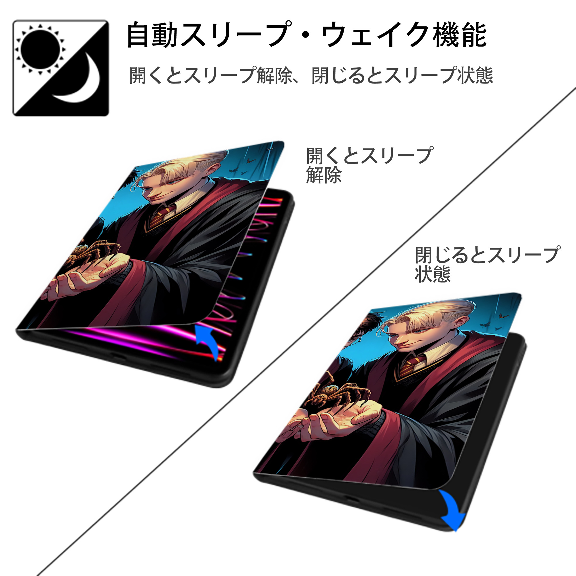 Harry Potter ハリー・ポッターシリーズ IPad ケース ブック型 PUレザー TPU 耐衝撃 軽量 薄型 ペン収納なし 全面保護 IPad 各モデル対応