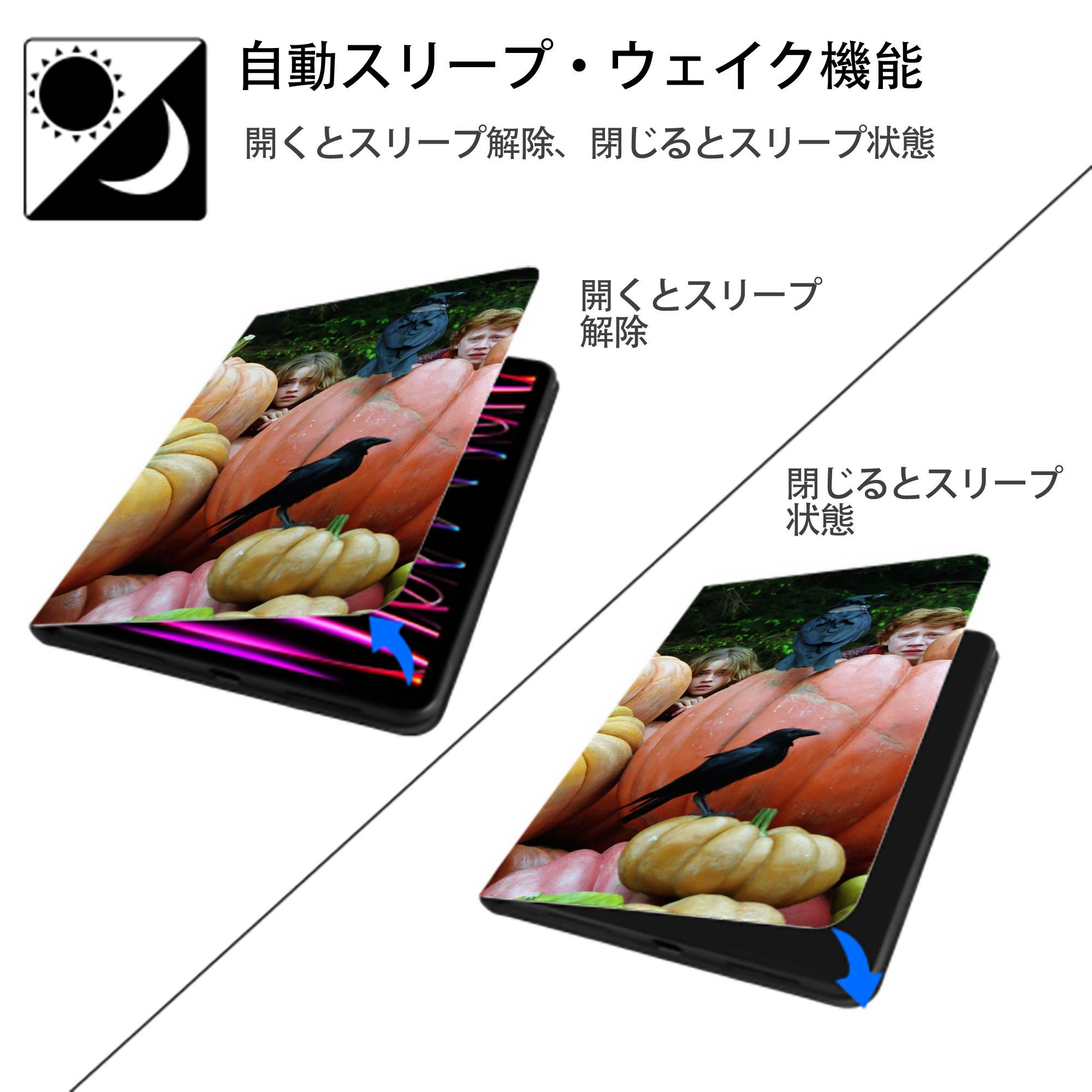 Harry Potter ハリー・ポッターシリーズ IPadケース ペンホルダー付き ブックスタイルデザイン