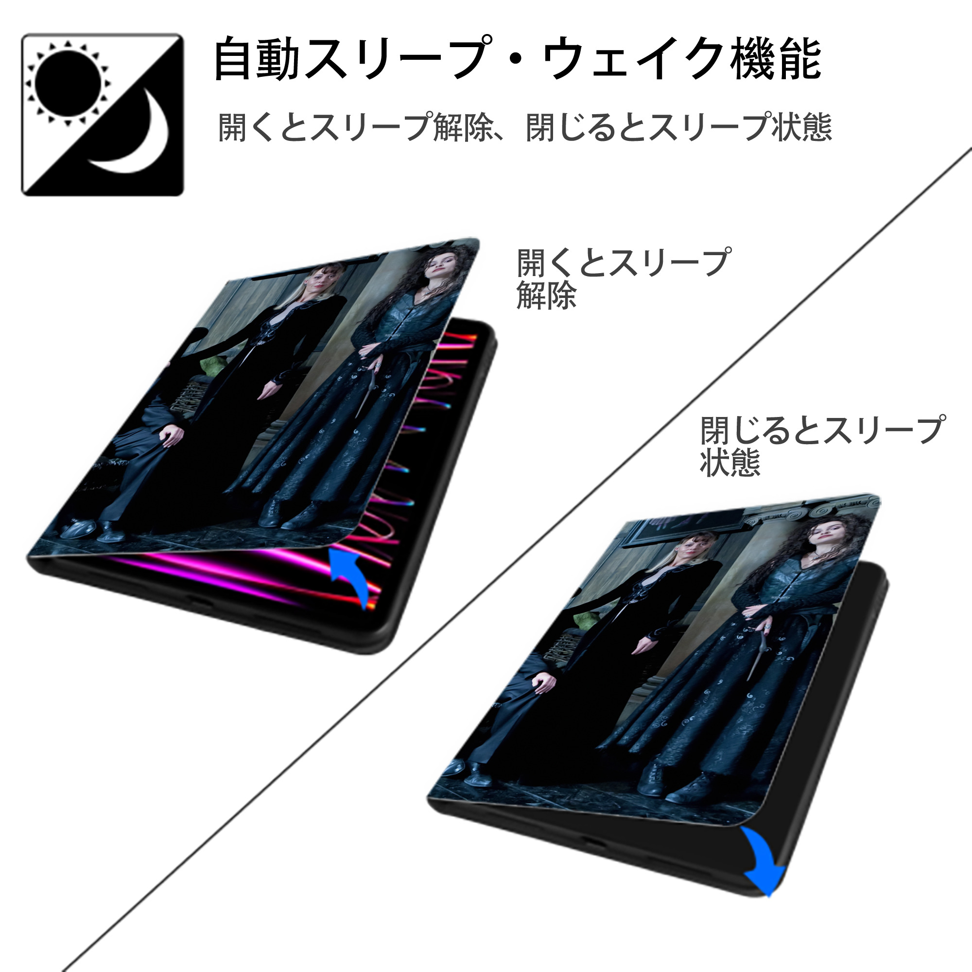 Harry Potter ハリー・ポッターシリーズ IPadケース ペンホルダー付き ブックスタイルデザイン