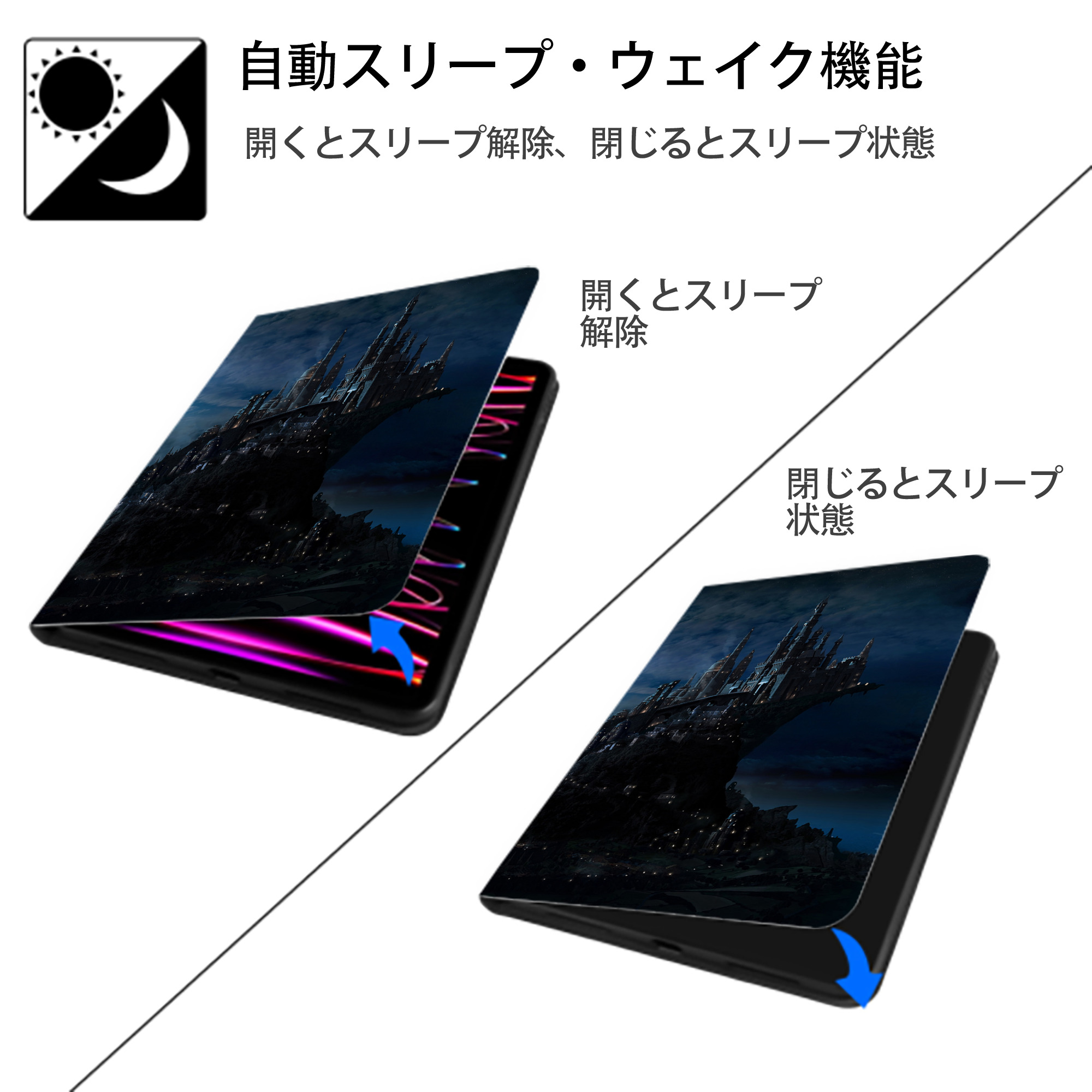 Harry Potter ハリー・ポッターシリーズ IPadケース ペンホルダー付き ブックスタイルデザイン
