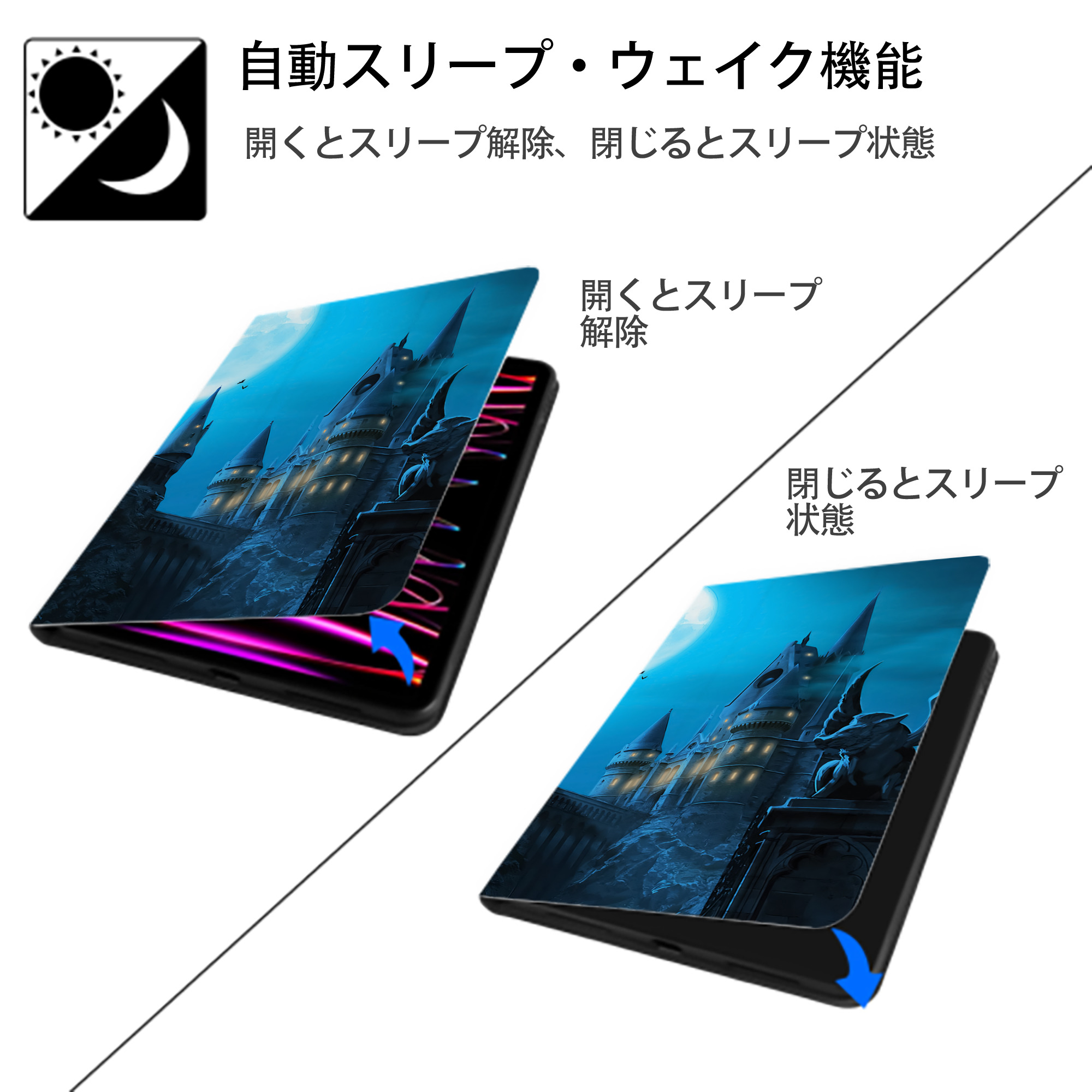 Harry Potter ハリー・ポッターシリーズ IPadケース ペンホルダー付き ブックスタイルデザイン