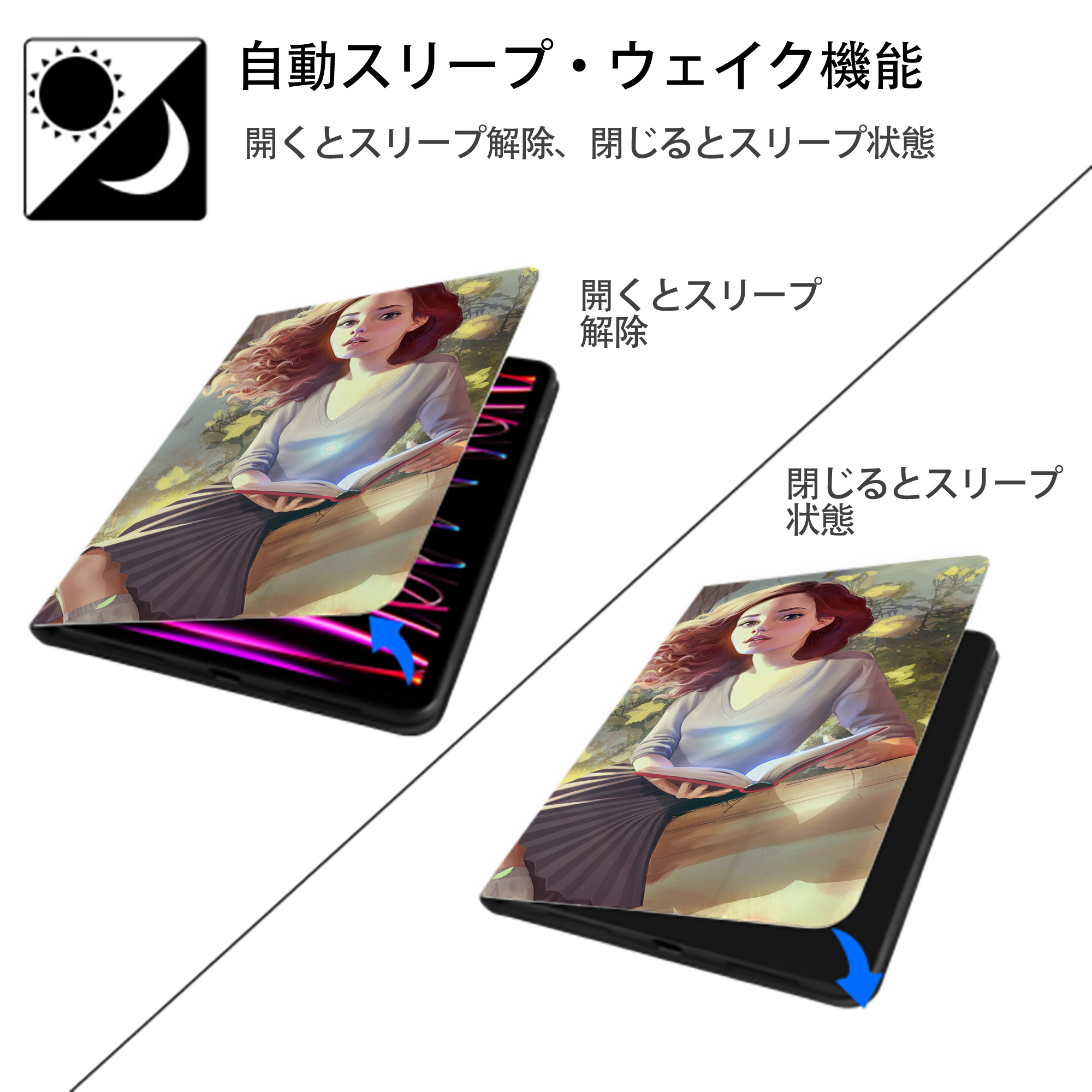 Harry Potter ハリー・ポッターシリーズ IPadケース ペンホルダー付き ブックスタイルデザイン