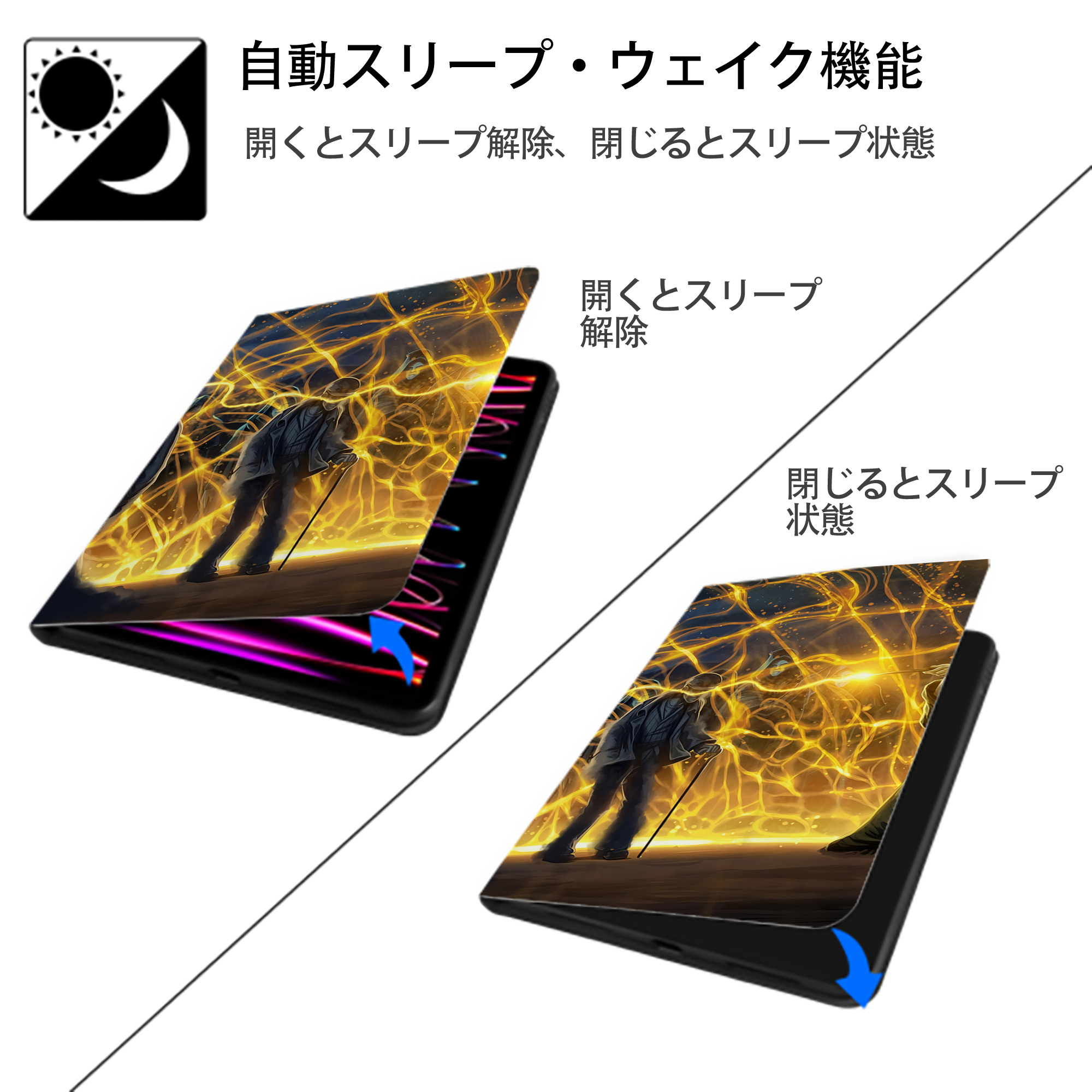 Harry Potter ハリー・ポッターシリーズ IPadケース ペンホルダー付き ブックスタイルデザイン