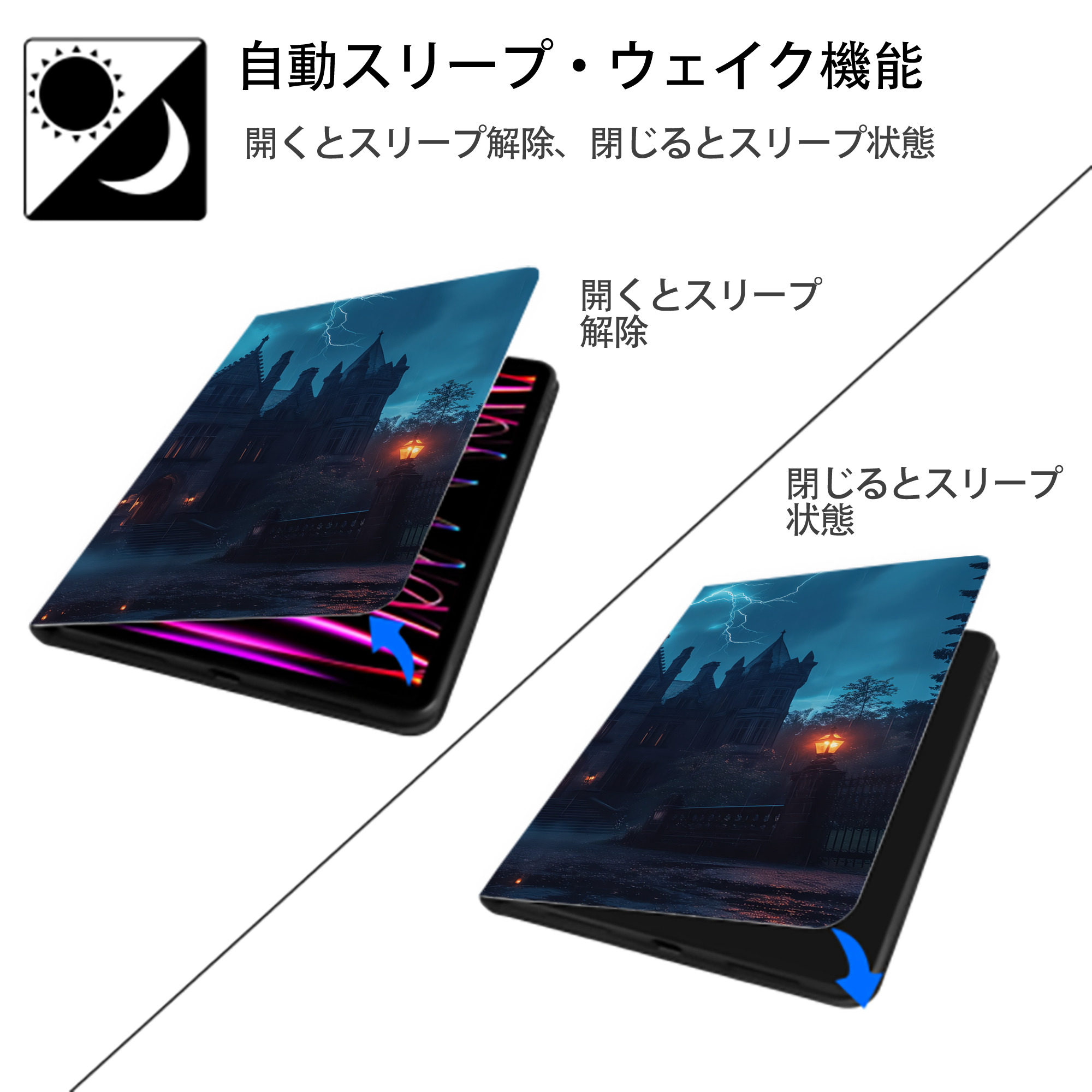 Harry Potter ハリー・ポッターシリーズ IPadケース ペンホルダー付き ブックスタイルデザイン