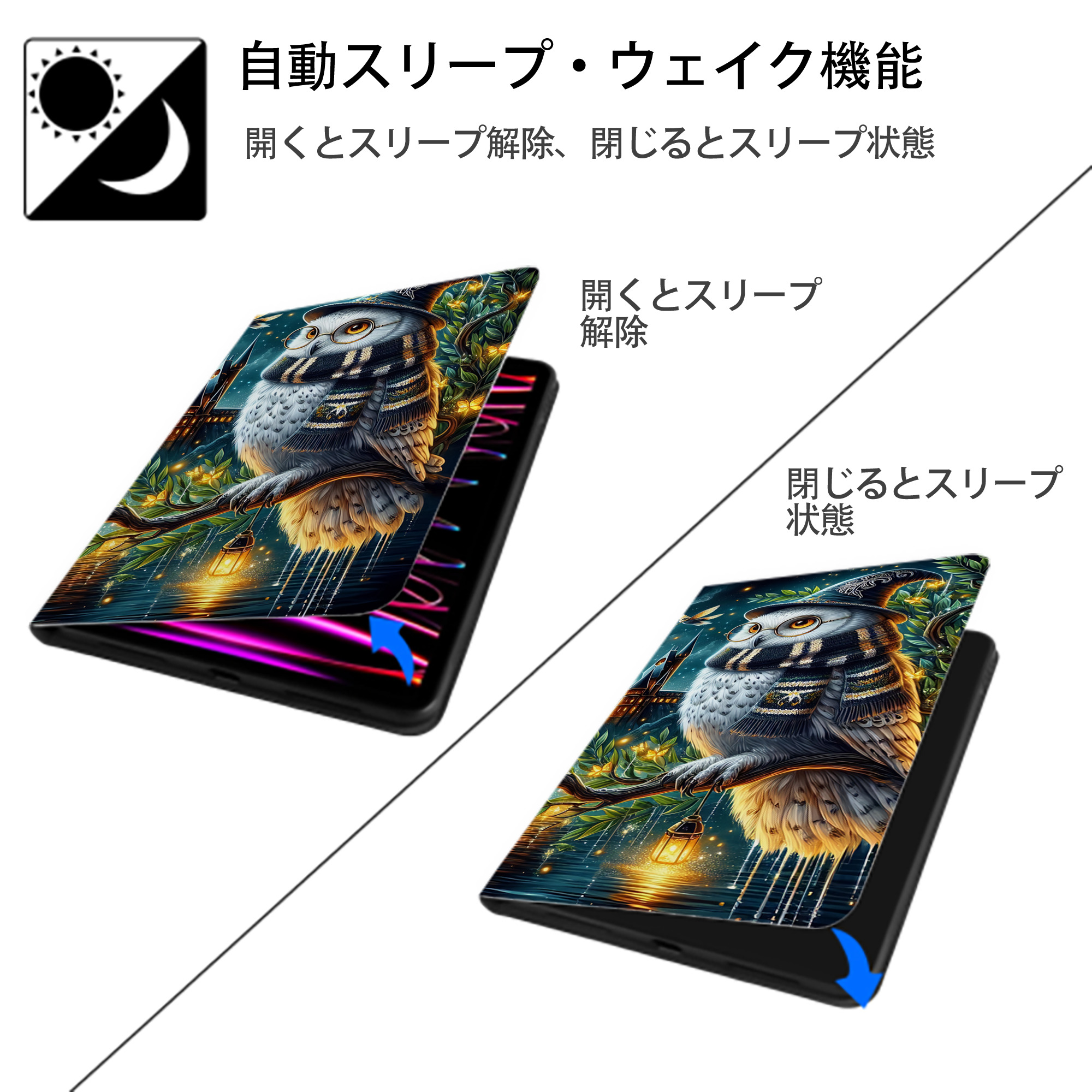 Harry Potter ハリー・ポッターシリーズ IPadケース ペンホルダー付き ブックスタイルデザイン