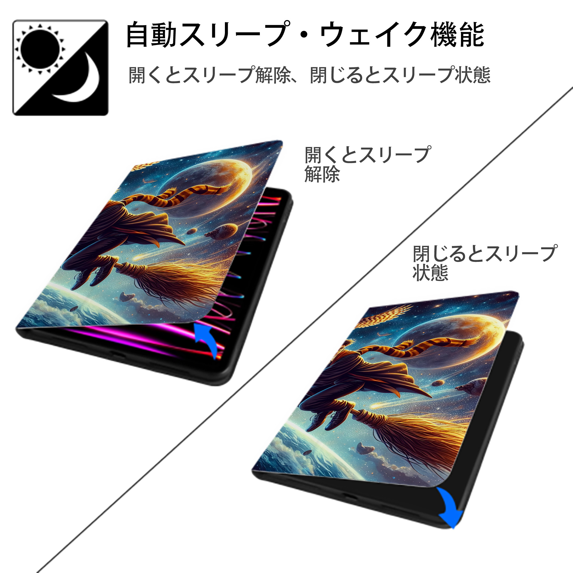 Harry Potter ハリー・ポッターシリーズ IPadケース ペンホルダー付き ブックスタイルデザイン