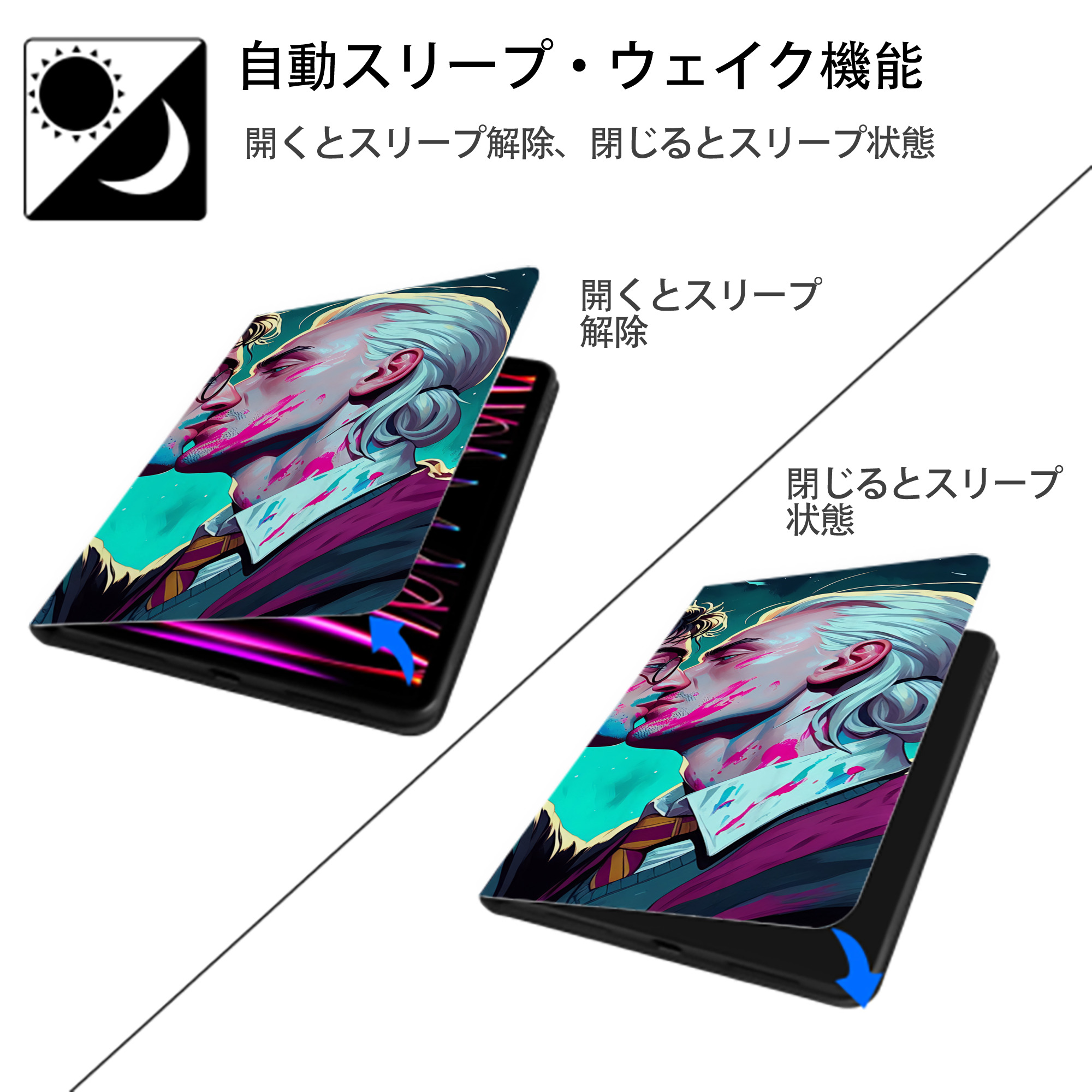 Harry Potter ハリー・ポッターシリーズ IPadケース ペンホルダー付き ブックスタイルデザイン