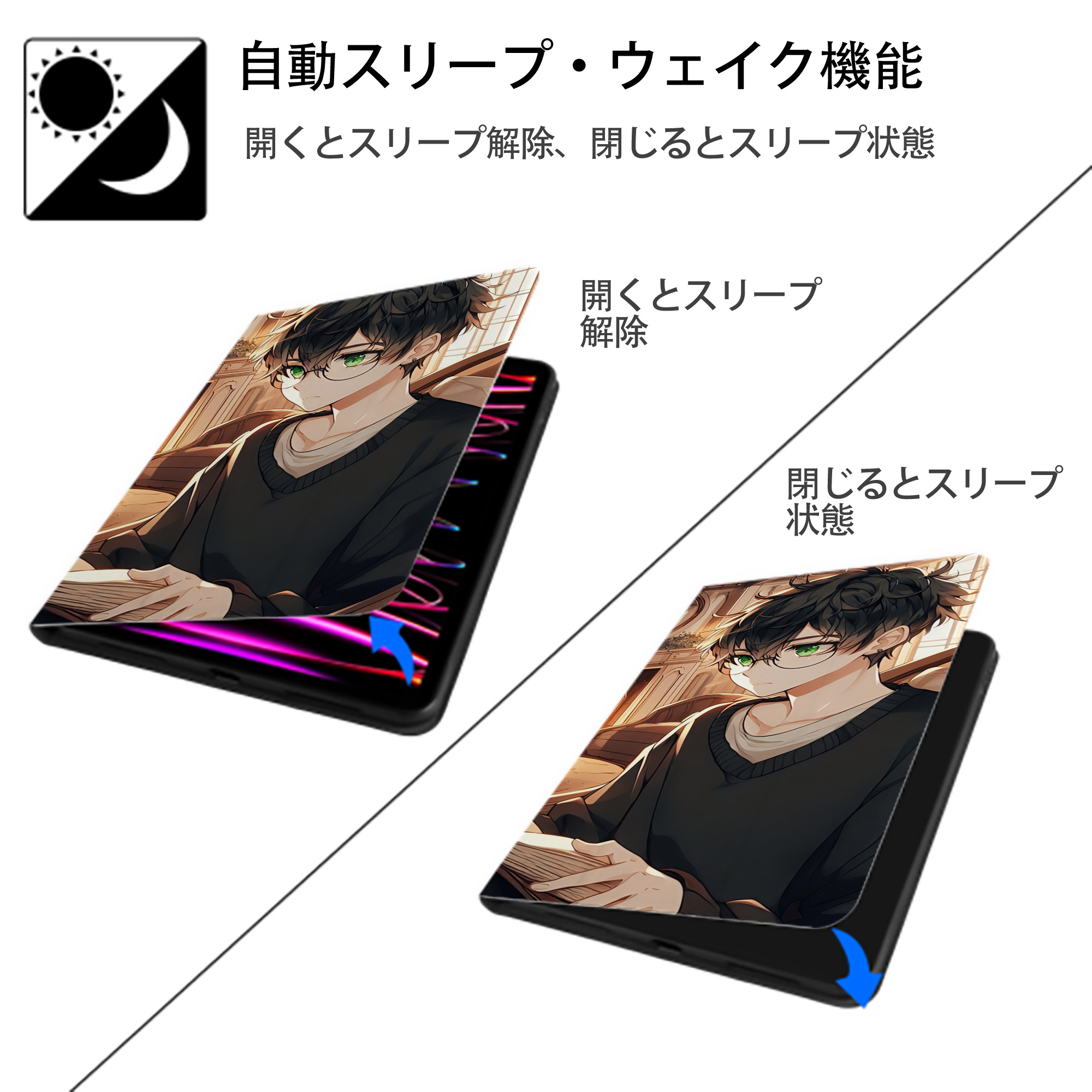 Harry Potter ハリー・ポッターシリーズ IPadケース ペンホルダー付き ブックスタイルデザイン