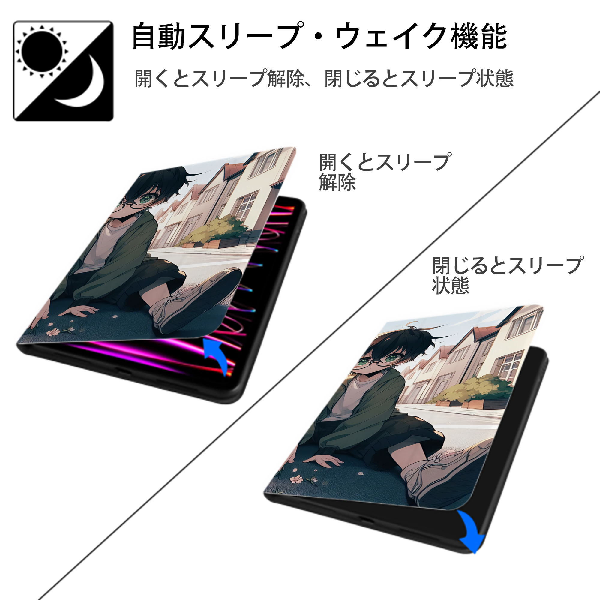 Harry Potter ハリー・ポッターシリーズ IPadケース ペンホルダー付き ブックスタイルデザイン