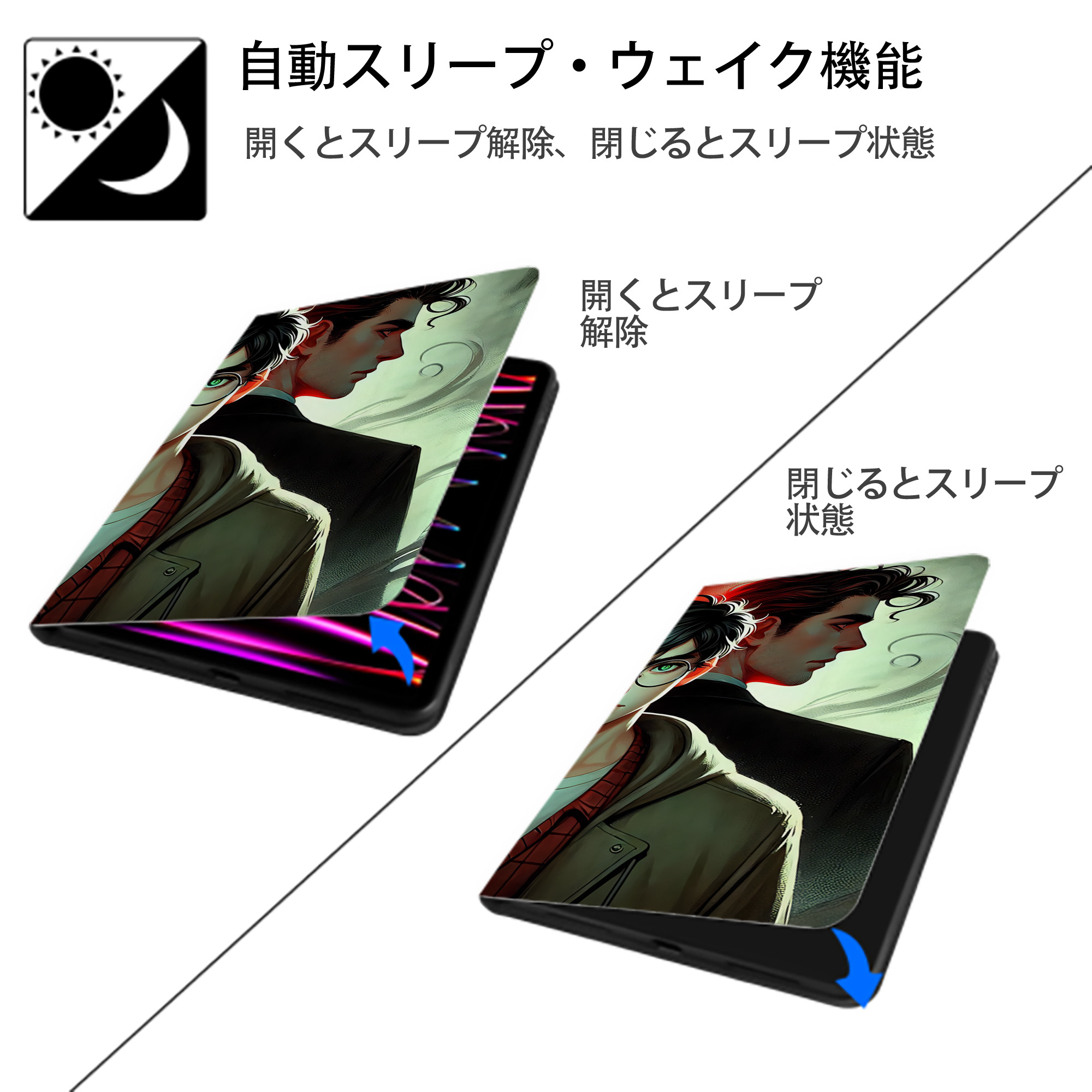 Harry Potter ハリー・ポッターシリーズ IPadケース ペンホルダー付き ブックスタイルデザイン