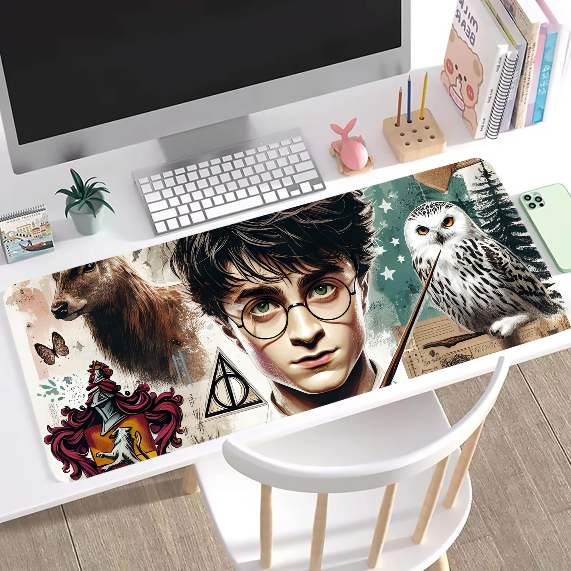 （画像用） Harry Potter ハリー・ポッターシリーズ ステッチ加工 大判デスクマット／滑り止めマウスパッド