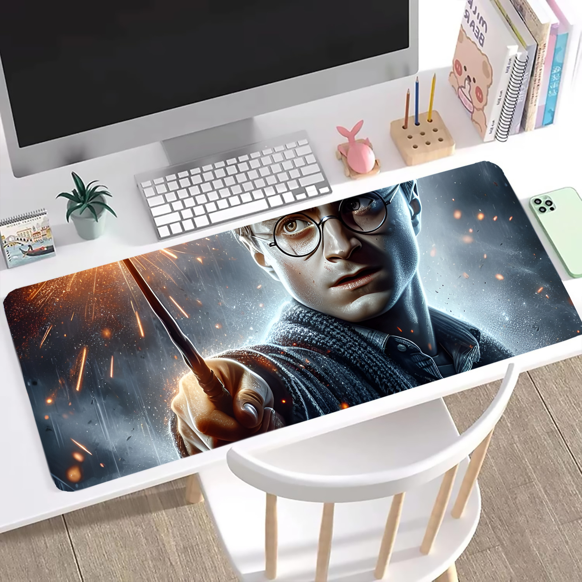 （画像用） Harry Potter ハリー・ポッターシリーズ ステッチ加工 大判デスクマット／滑り止めマウスパッド