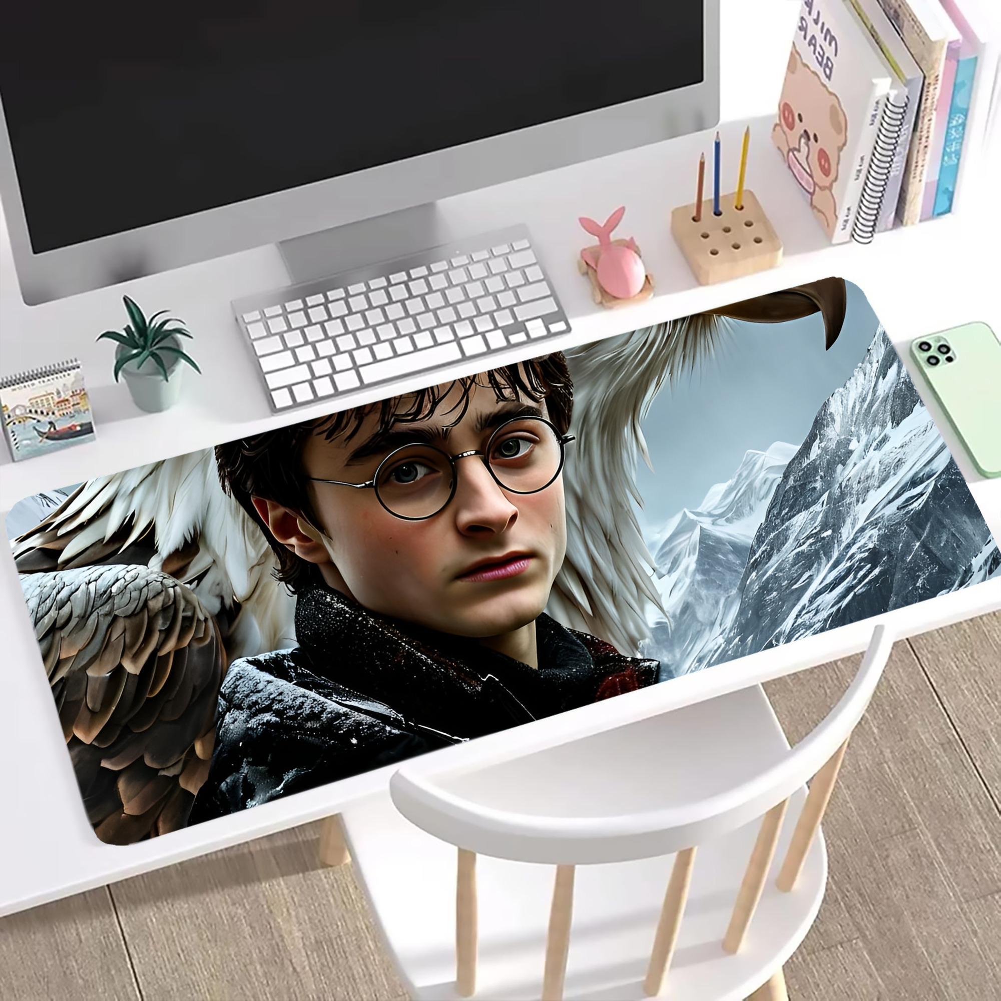 （画像用） Harry Potter ハリー・ポッターシリーズ ステッチ加工 大判デスクマット／滑り止めマウスパッド