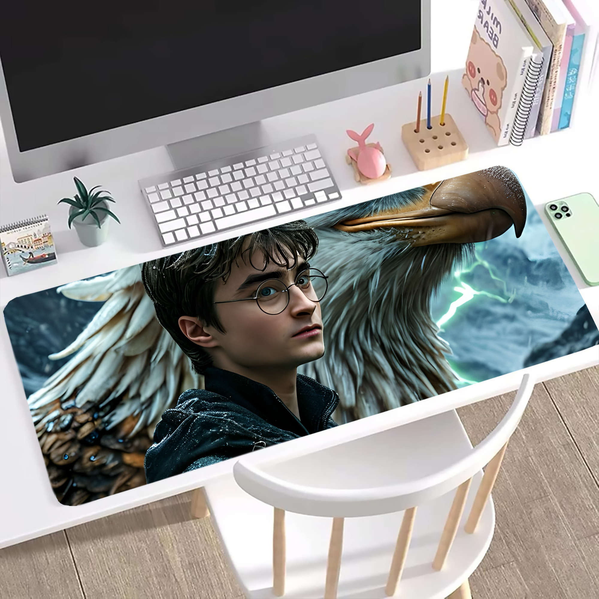 （画像用） Harry Potter ハリー・ポッターシリーズ ステッチ加工 大判デスクマット／滑り止めマウスパッド