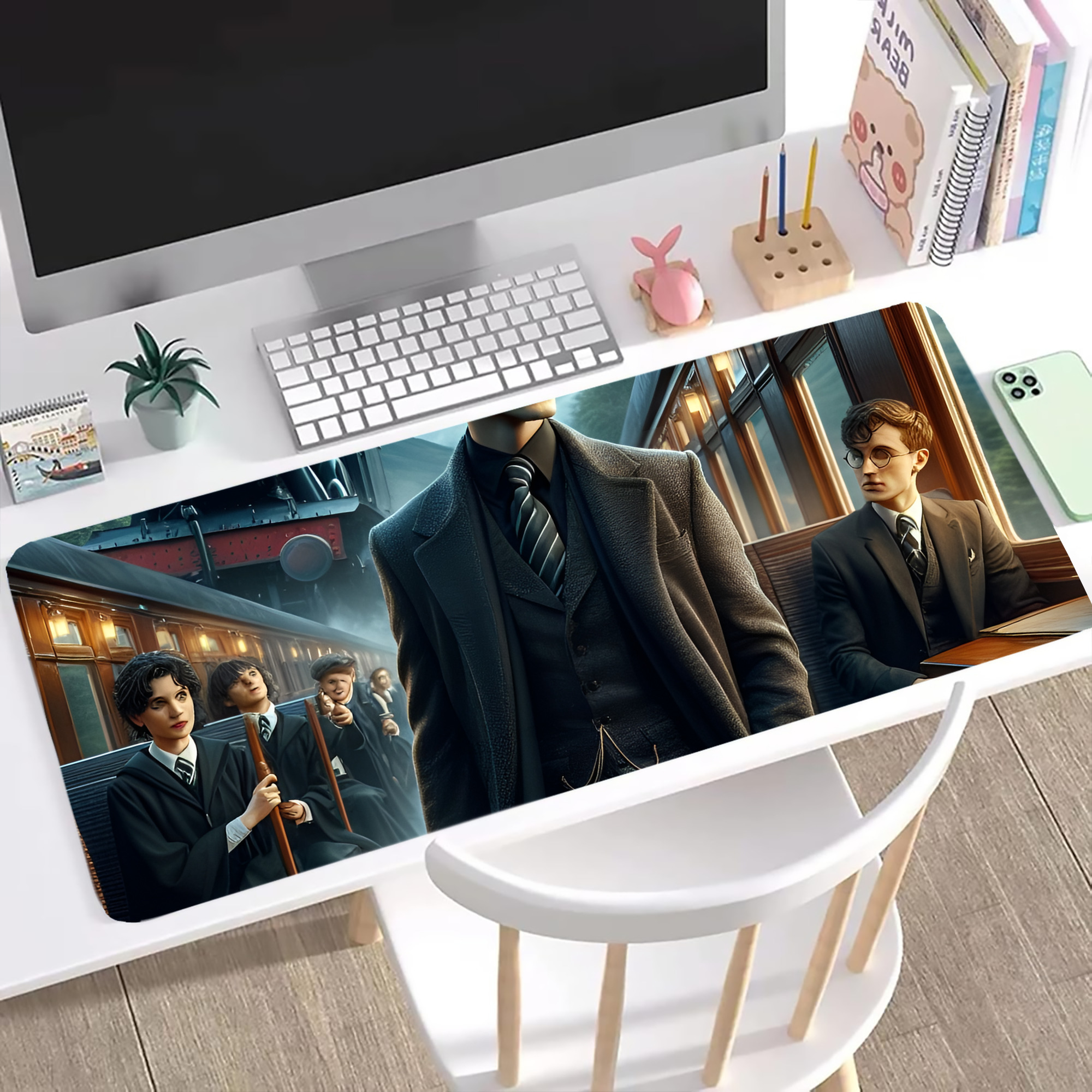 （画像用） Harry Potter ハリー・ポッターシリーズ ステッチ加工 大判デスクマット／滑り止めマウスパッド