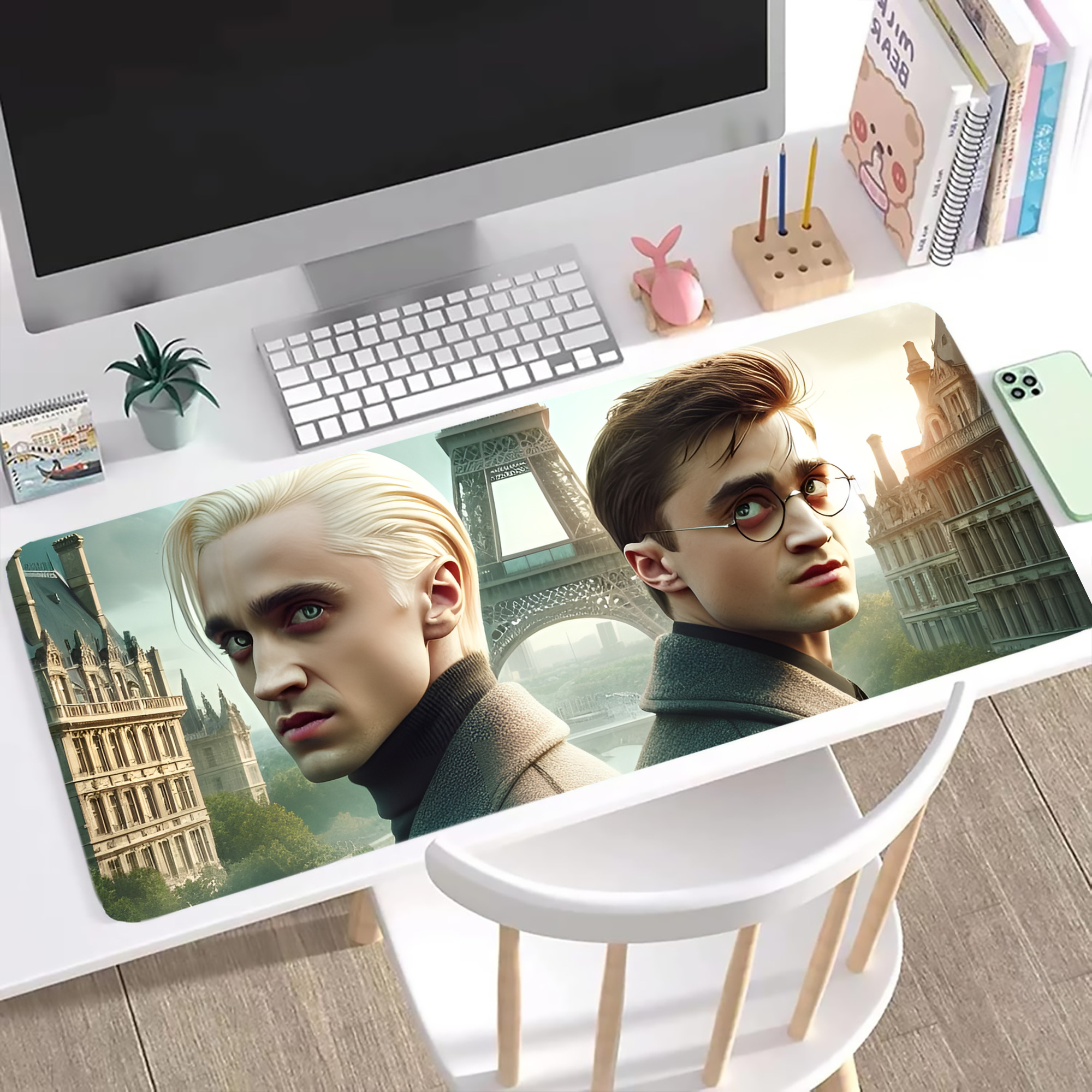 （画像用） Harry Potter ハリー・ポッターシリーズ ステッチ加工 大判デスクマット／滑り止めマウスパッド