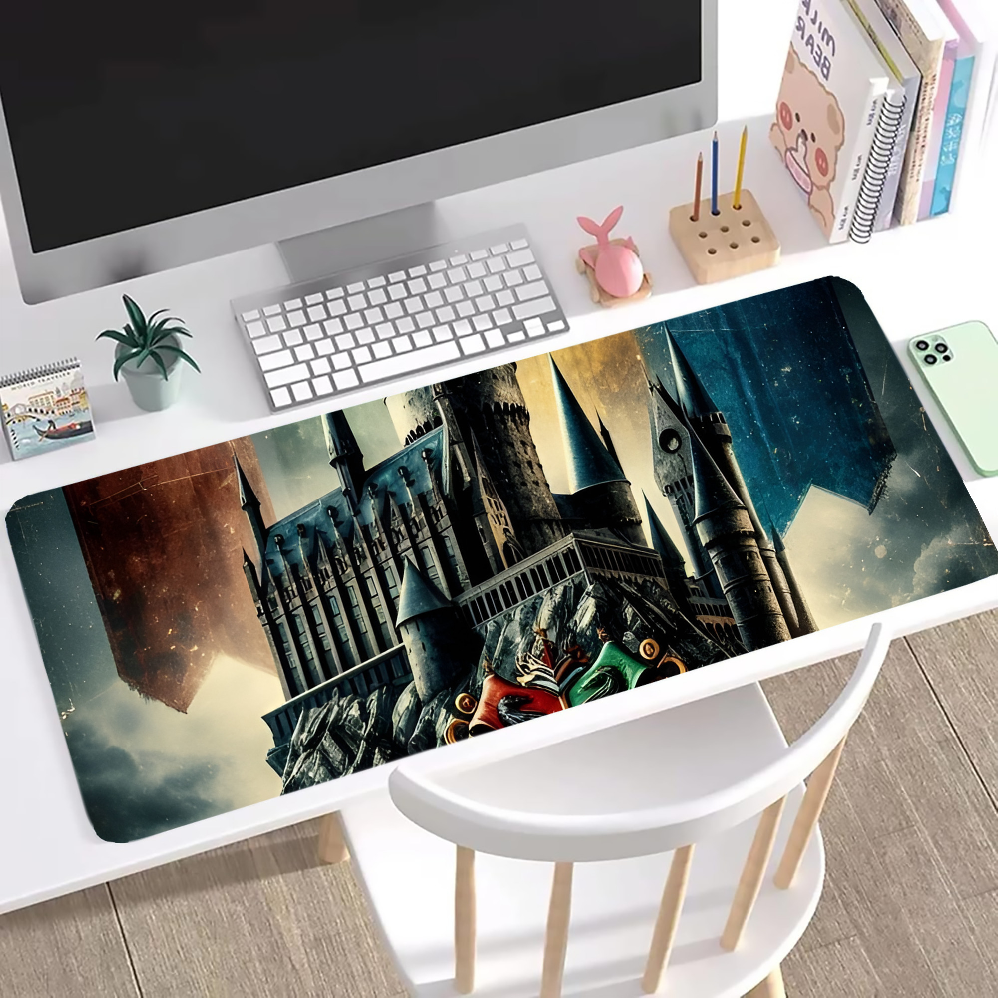 （画像用） Harry Potter ハリー・ポッターシリーズ ステッチ加工 大判デスクマット／滑り止めマウスパッド