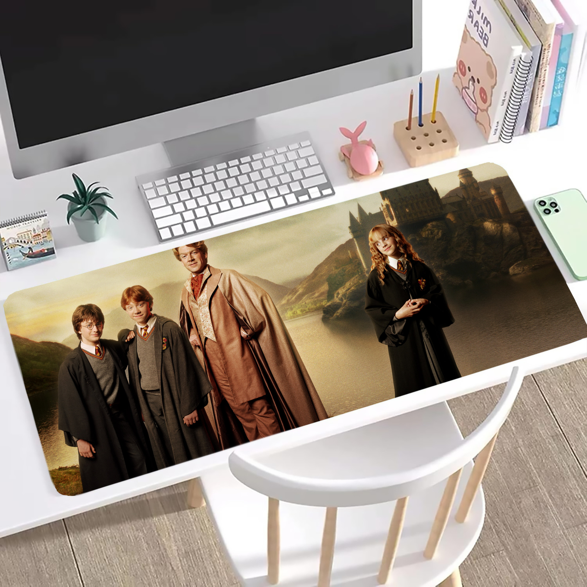 （画像用） Harry Potter ハリー・ポッターシリーズ ステッチ加工 大判デスクマット／滑り止めマウスパッド