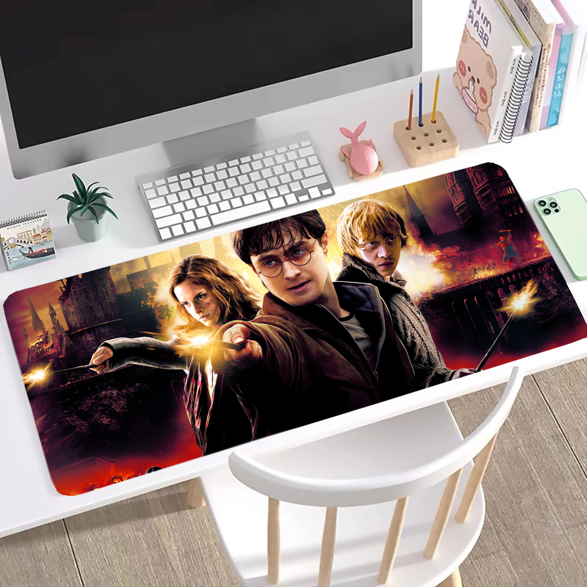 （画像用） Harry Potter ハリー・ポッターシリーズ ステッチ加工 大判デスクマット／滑り止めマウスパッド