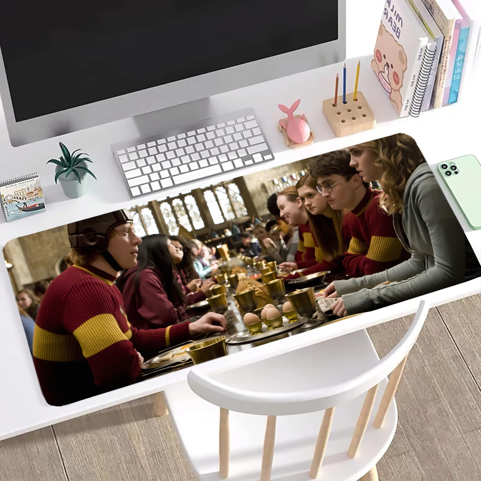 （画像用） Harry Potter ハリー・ポッターシリーズ ステッチ加工 大判デスクマット／滑り止めマウスパッド