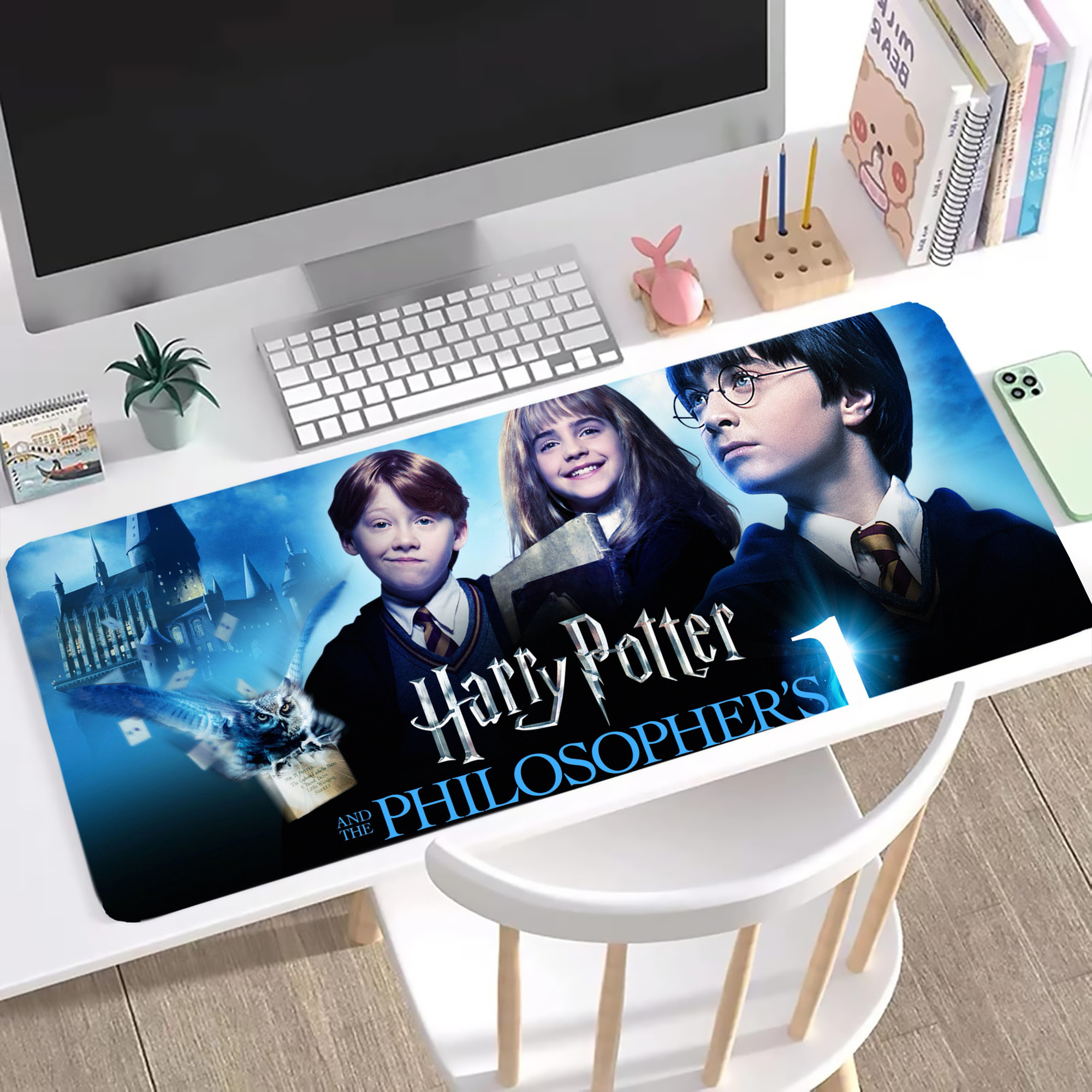 （画像用） Harry Potter ハリー・ポッターシリーズ ステッチ加工 大判デスクマット／滑り止めマウスパッド