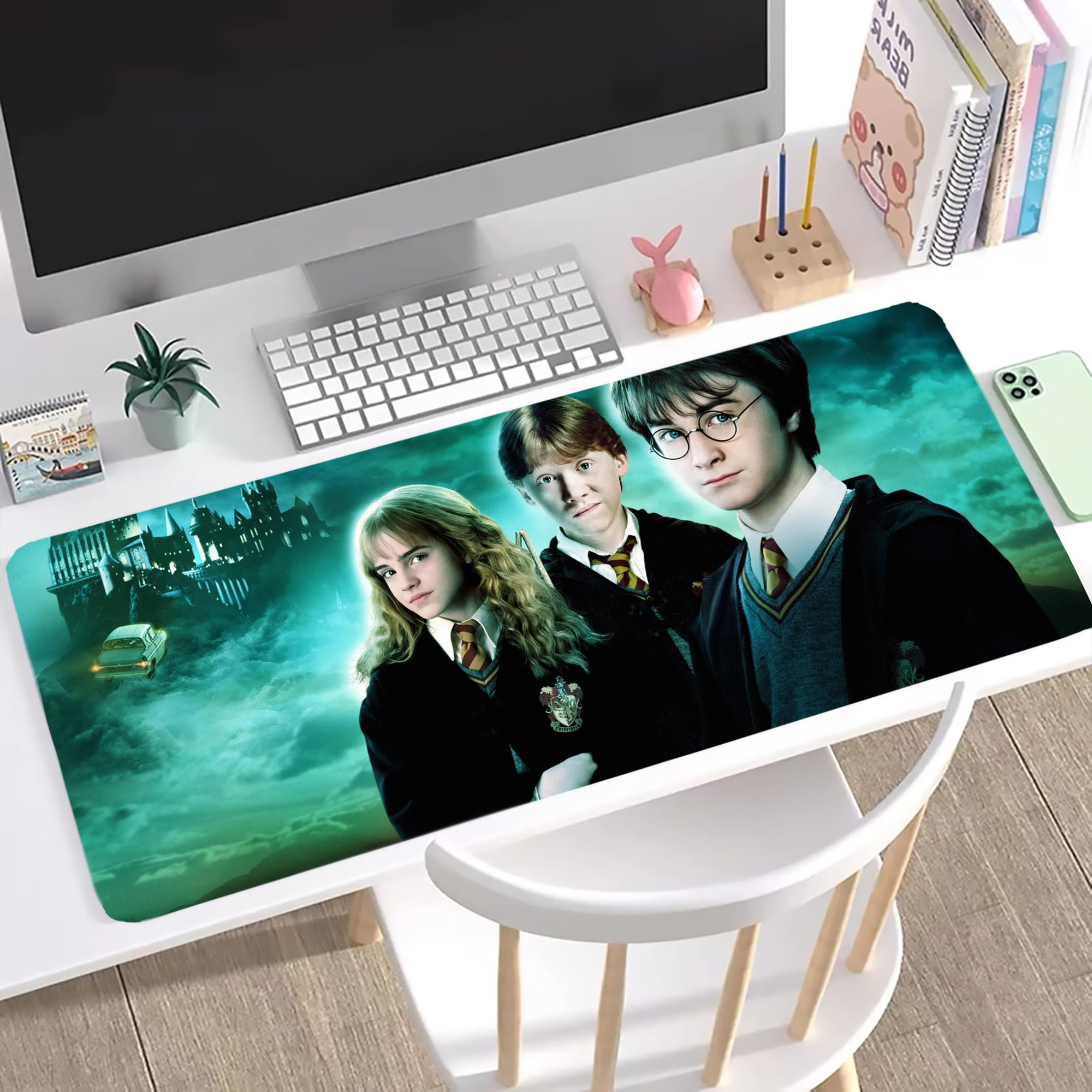 （画像用） Harry Potter ハリー・ポッターシリーズ ステッチ加工 大判デスクマット／滑り止めマウスパッド