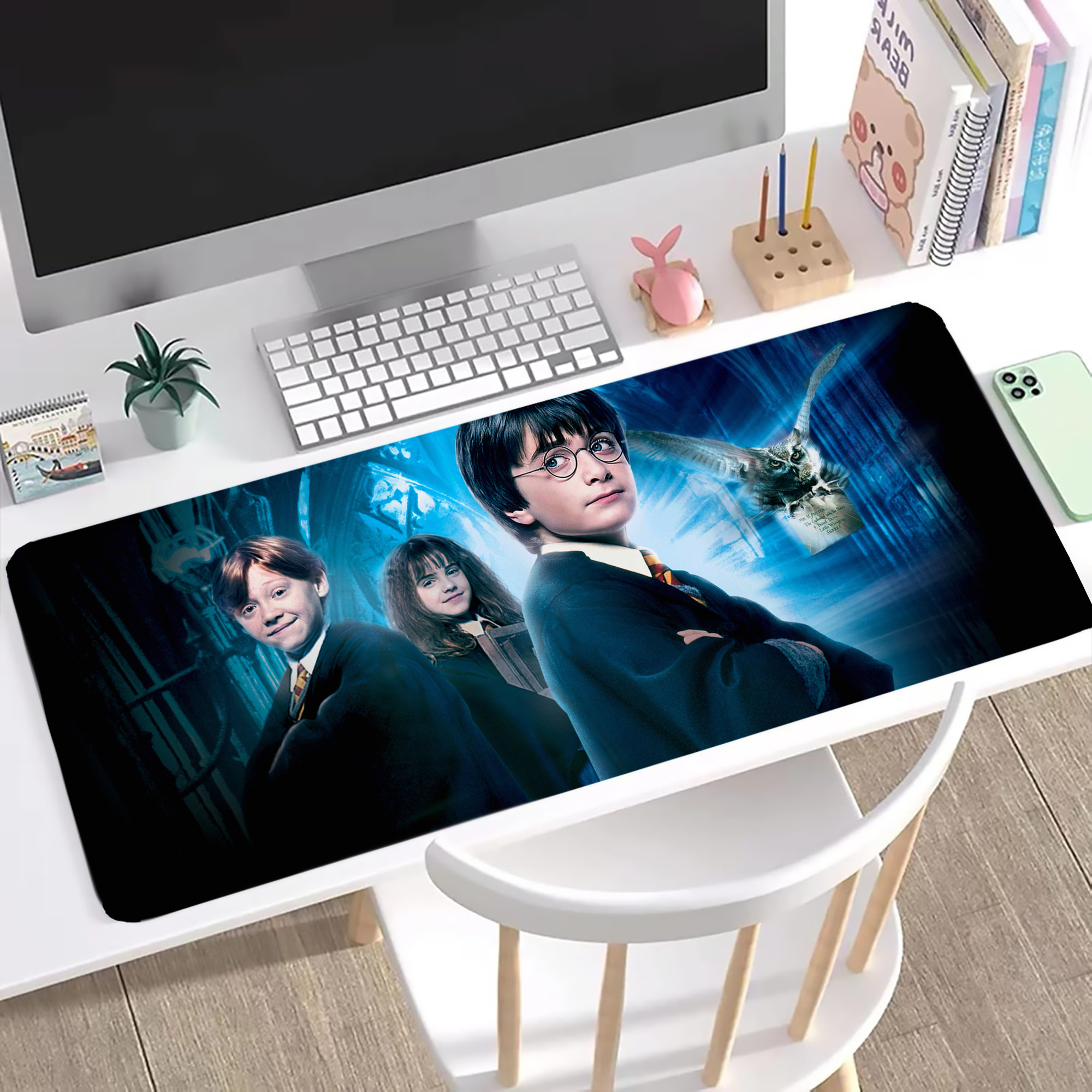 （画像用） Harry Potter ハリー・ポッターシリーズ ステッチ加工 大判デスクマット／滑り止めマウスパッド